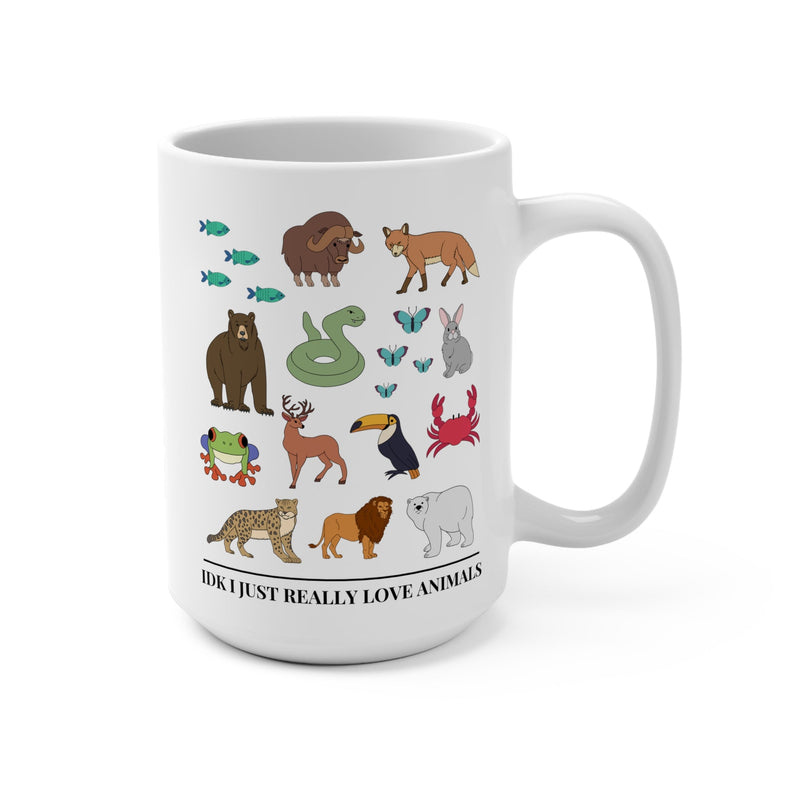 Funny Animal Lover 15 Oz Mug with Cute Retro 90s Vibes: I Just Really Love Animals, Gift for Zoologist, Marine Biologist, Science Teacher - Opal and June