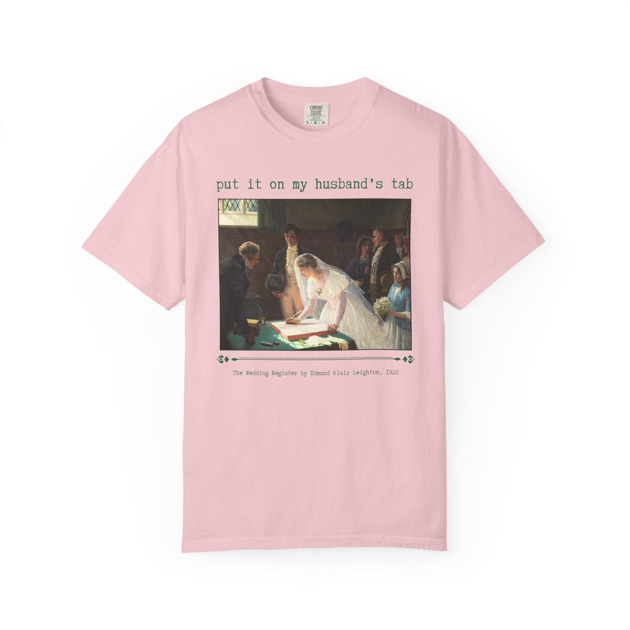 Funny Art History Lover Tee Shirt for Wife, Silly Bridal T-Shirt with Famous Painting by Edmund Blair Leighton, 19th Century Art Historian T - Opal and June