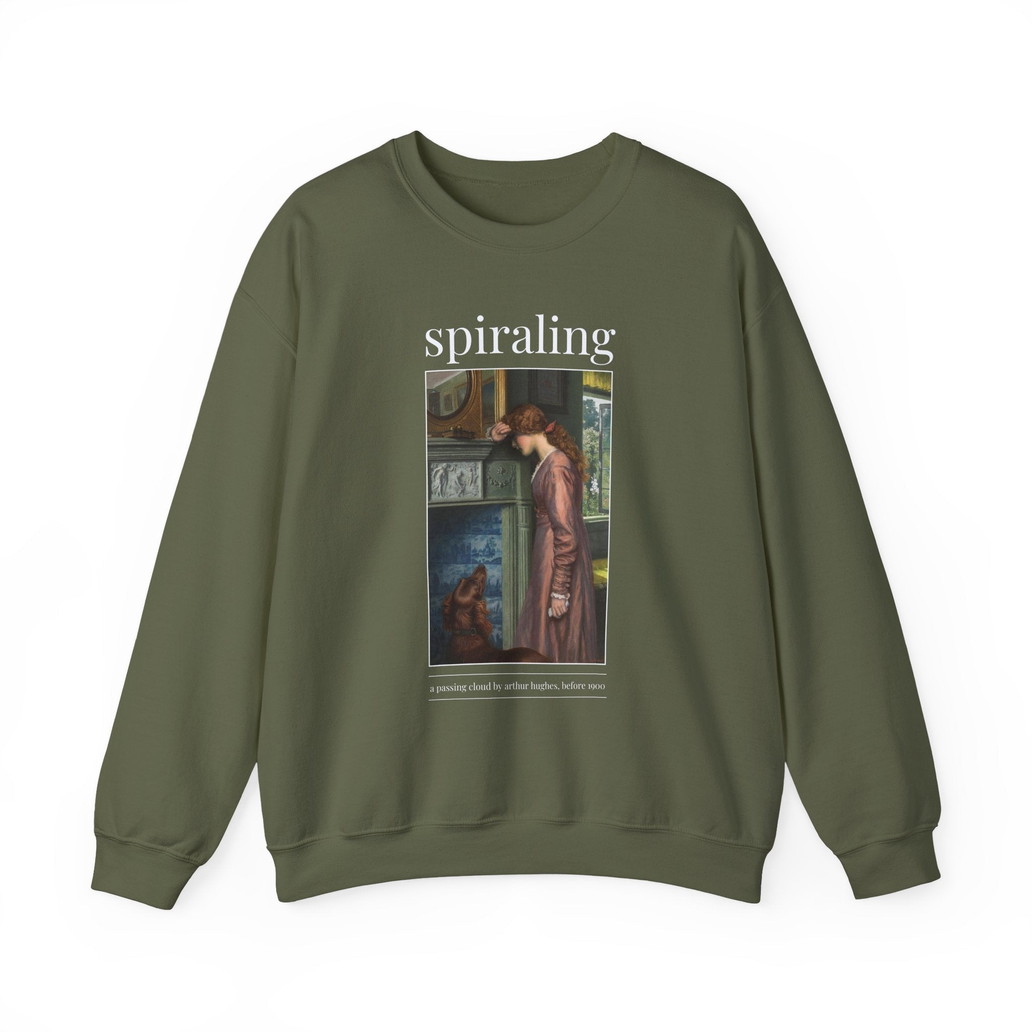 Funny Art History Sweatshirt with Famous Painting by Arthur Hughes: Spiraling, Silly Soft Girl Style Birthday Gift for Feminist or Leftist - Opal and June