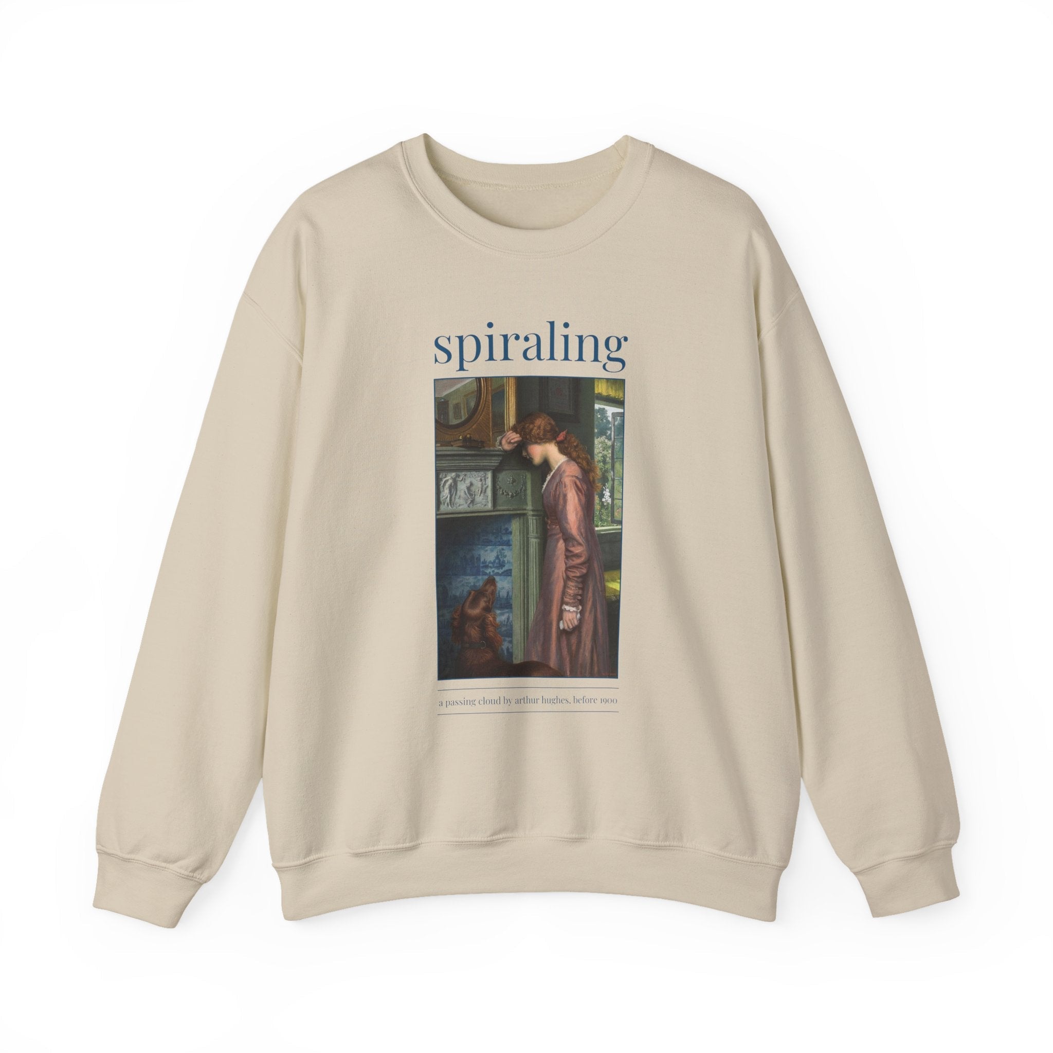 Funny Art History Sweatshirt with Famous Painting by Arthur Hughes: Spiraling, Silly Soft Girl Style Birthday Gift for Feminist or Leftist - Opal and June