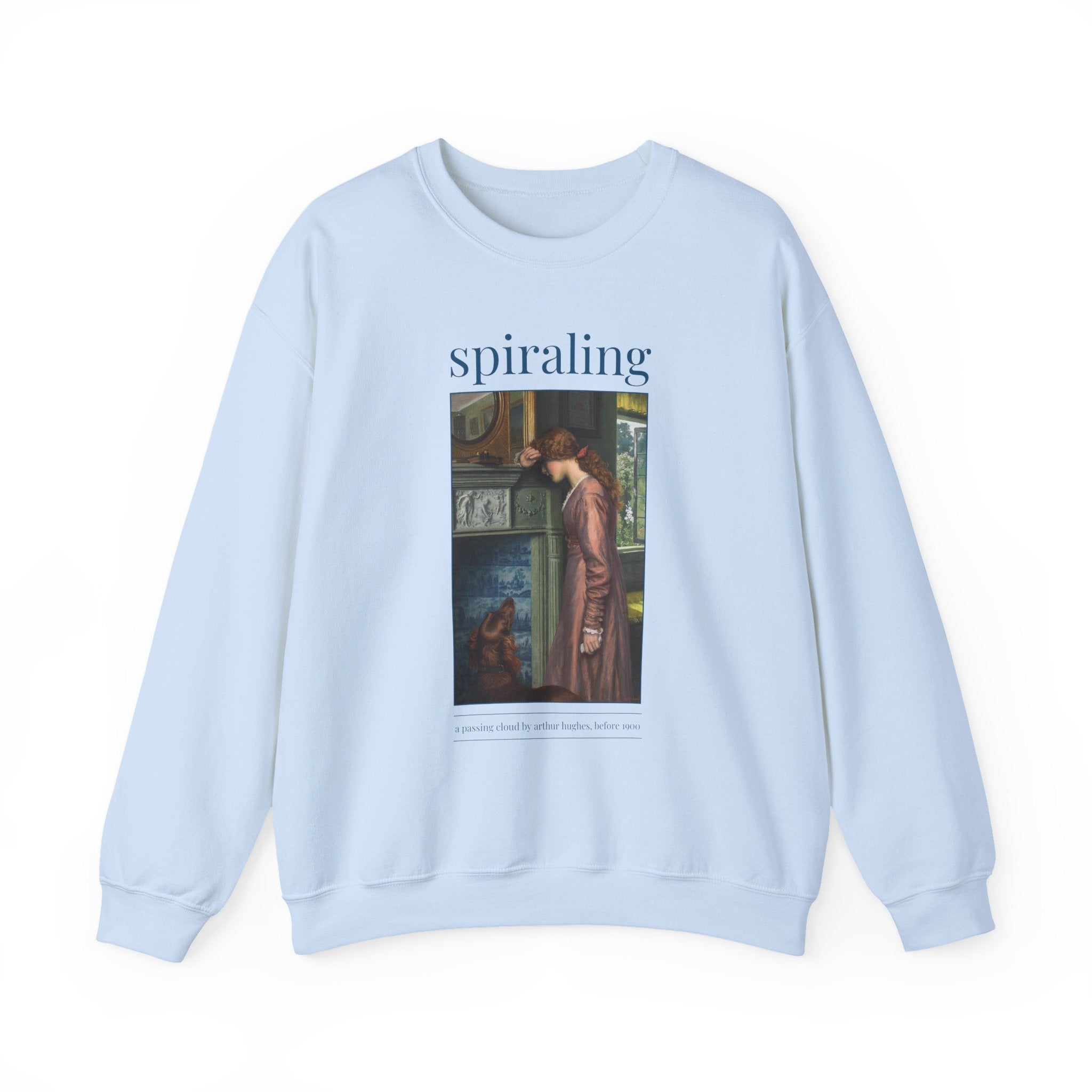 Funny Art History Sweatshirt with Famous Painting by Arthur Hughes: Spiraling, Silly Soft Girl Style Birthday Gift for Feminist or Leftist - Opal and June