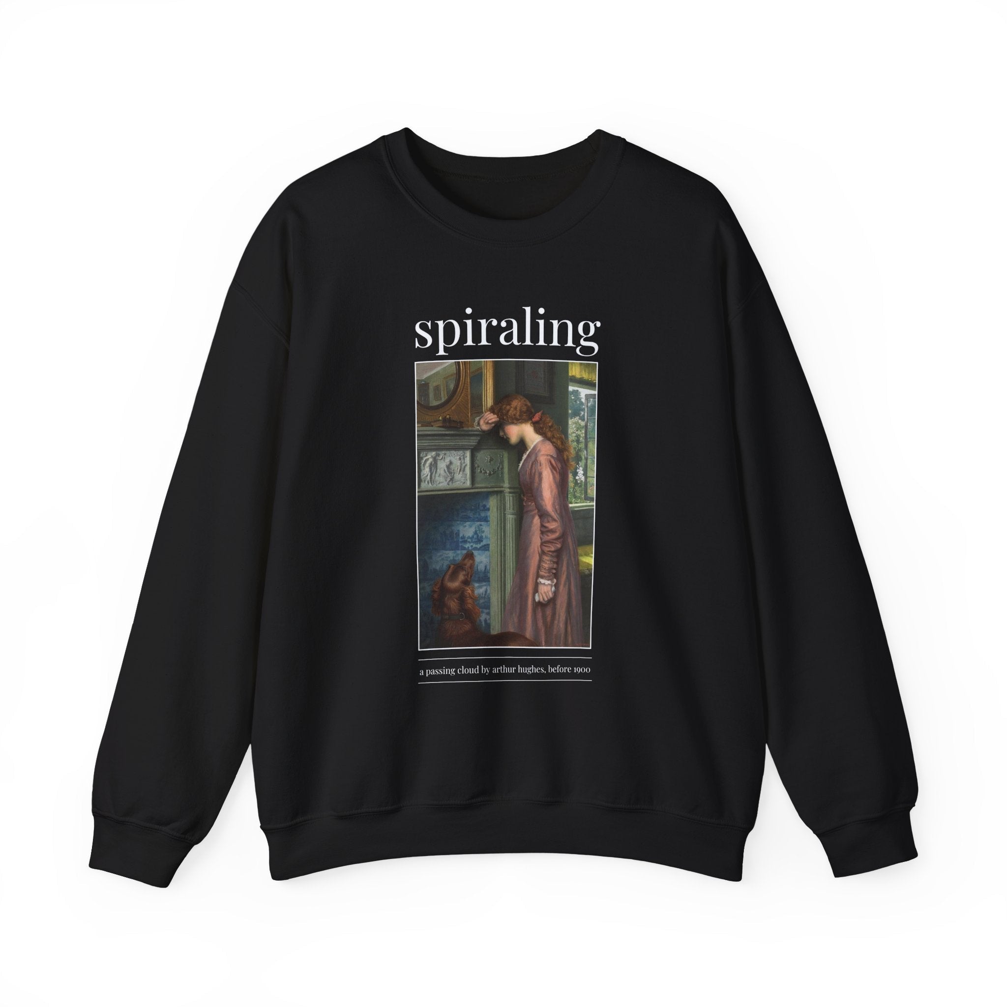 Funny Art History Sweatshirt with Famous Painting by Arthur Hughes: Spiraling, Silly Soft Girl Style Birthday Gift for Feminist or Leftist - Opal and June