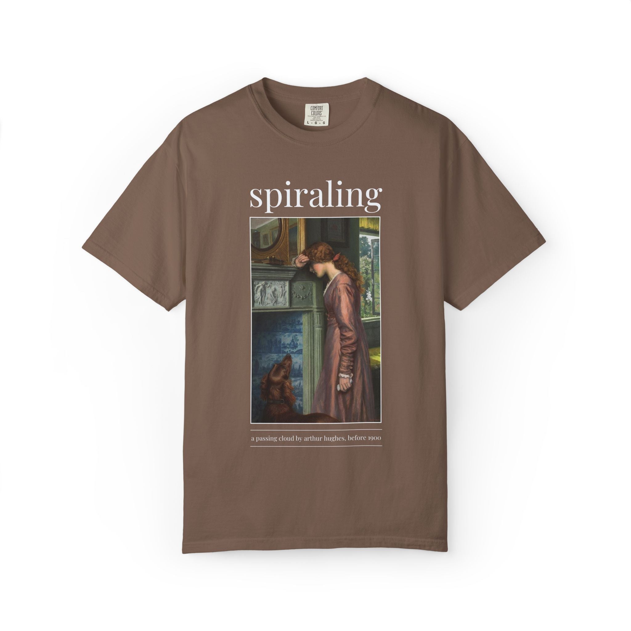 Funny Art History Tee Shirt with Famous Painting by Arthur Hughes: Spiraling, Silly Soft Girl Style Birthday Gift for Feminist or Leftist - Opal and June