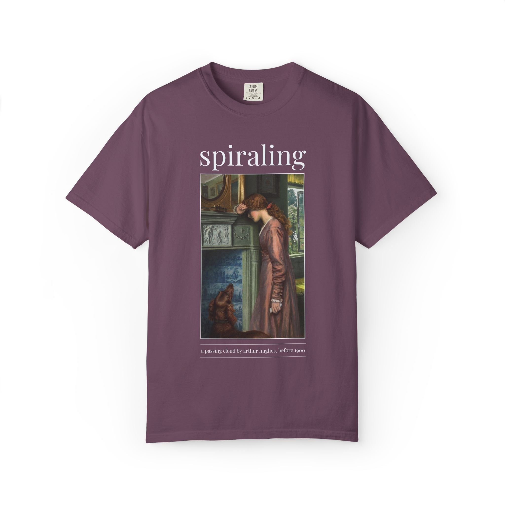Funny Art History Tee Shirt with Famous Painting by Arthur Hughes: Spiraling, Silly Soft Girl Style Birthday Gift for Feminist or Leftist - Opal and June