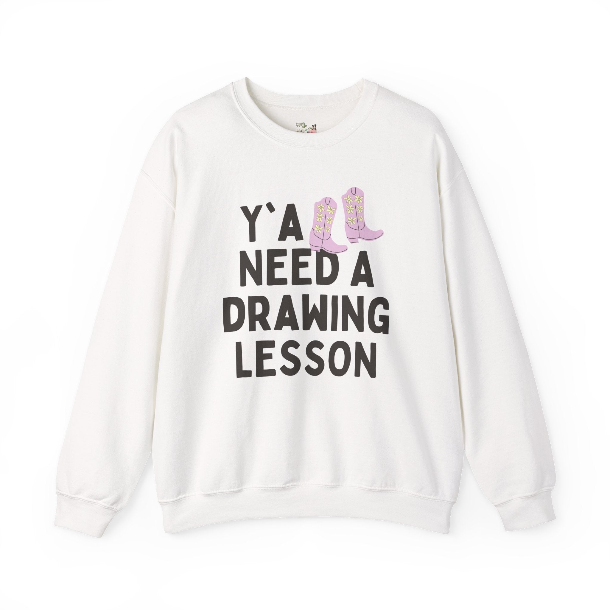 Funny Art Teacher Sweatshirt, Cute Western Aesthetic: Y'all Need a Drawing Lesson, Middle School Art Teacher, High School Drawing Teacher - Opal and June