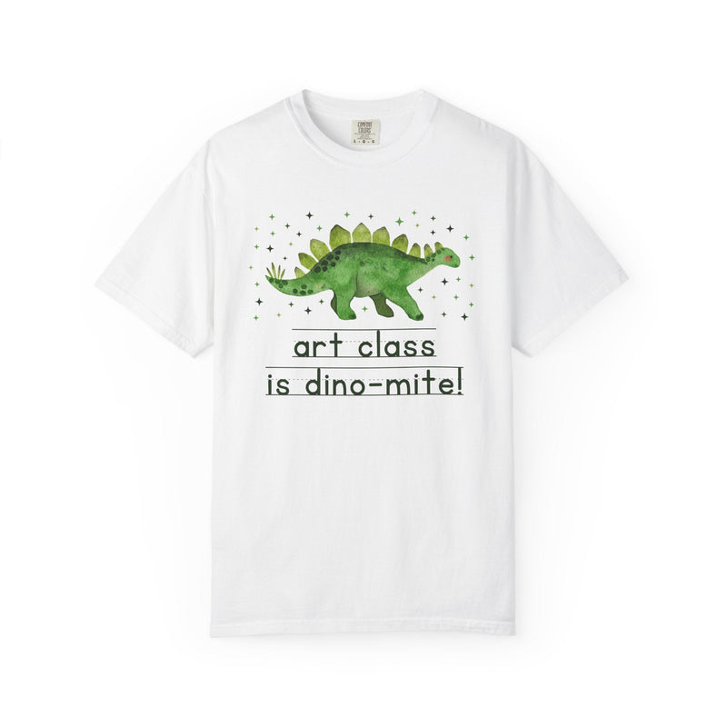 Funny Art Teacher Tee Shirt for Back to School, Funny and Adorable 90s Aesthetic Dinosaur Lover T-Shirt for High School Art Department - Opal and June