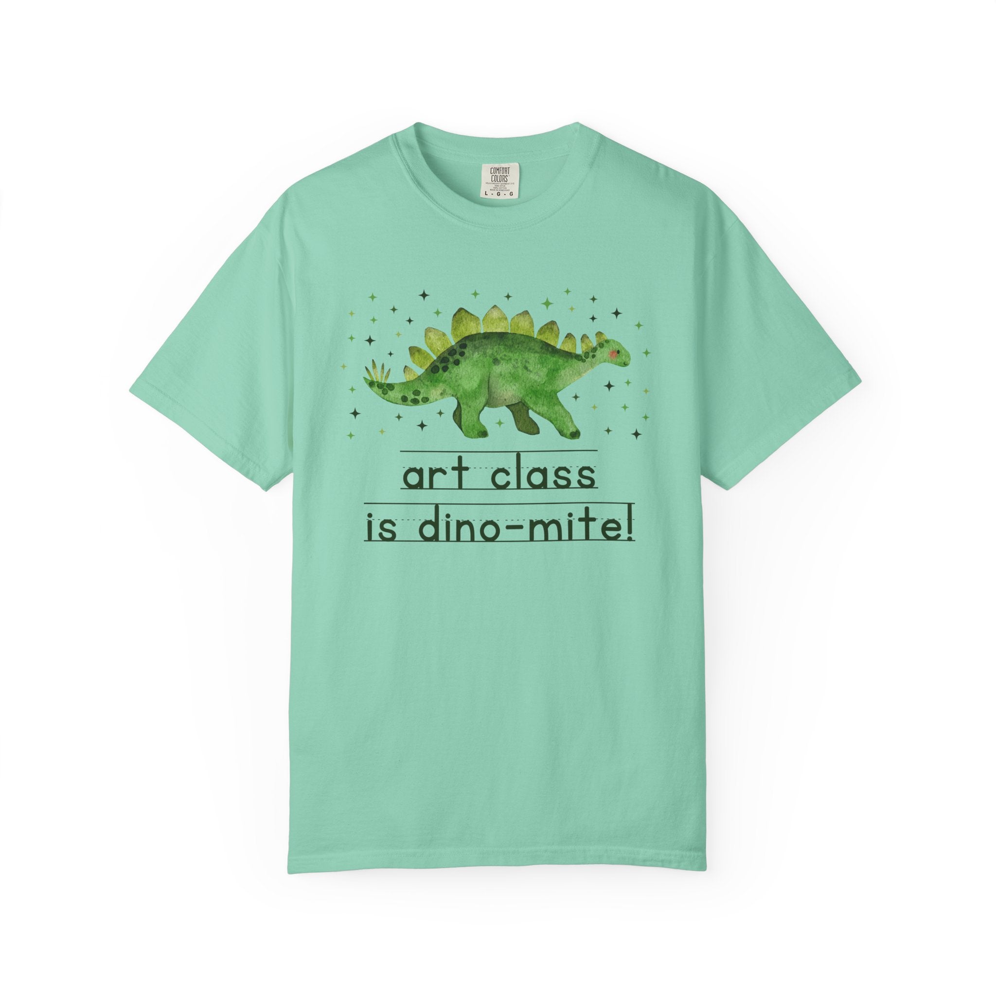 Funny Art Teacher Tee Shirt for Back to School, Funny and Adorable 90s Aesthetic Dinosaur Lover T-Shirt for High School Art Department - Opal and June