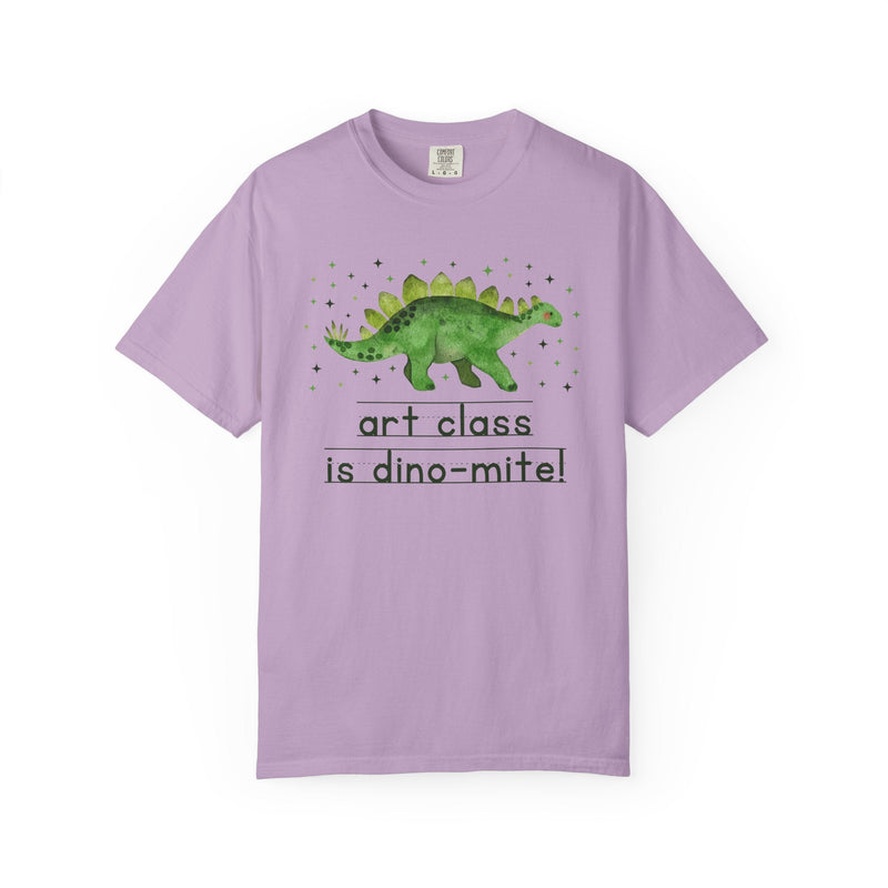 Funny Art Teacher Tee Shirt for Back to School, Funny and Adorable 90s Aesthetic Dinosaur Lover T-Shirt for High School Art Department - Opal and June