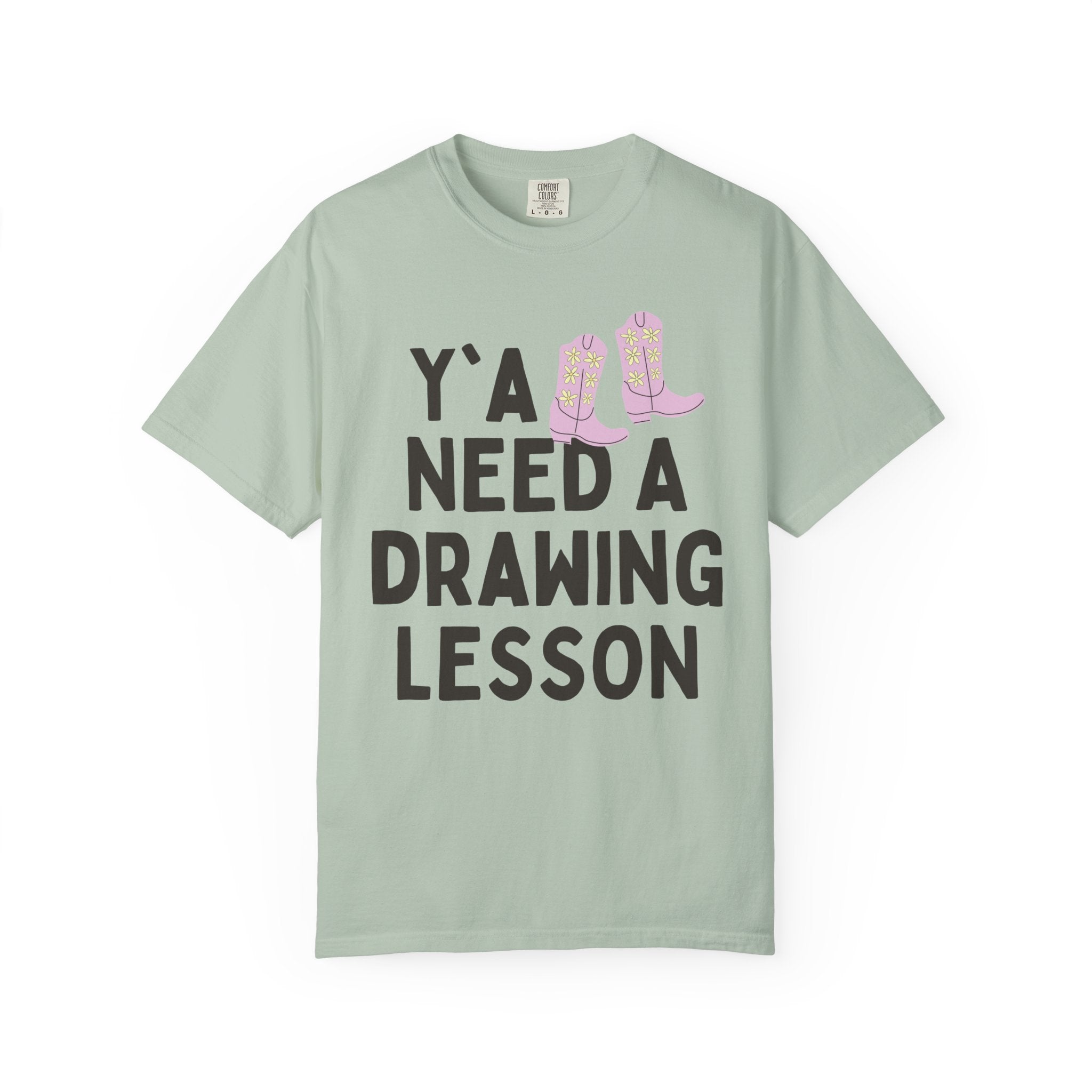Funny Art Teacher Tee Shirt with Cute Western Aesthetic: Y'all Need a Drawing Lesson, Middle School Art Teacher, High School Drawing Teacher - Opal and June