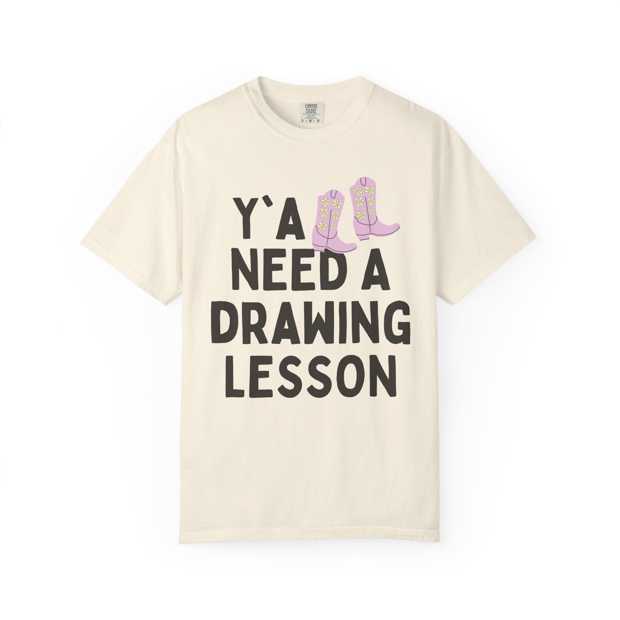 Funny Art Teacher Tee Shirt with Cute Western Aesthetic: Y'all Need a Drawing Lesson, Middle School Art Teacher, High School Drawing Teacher - Opal and June