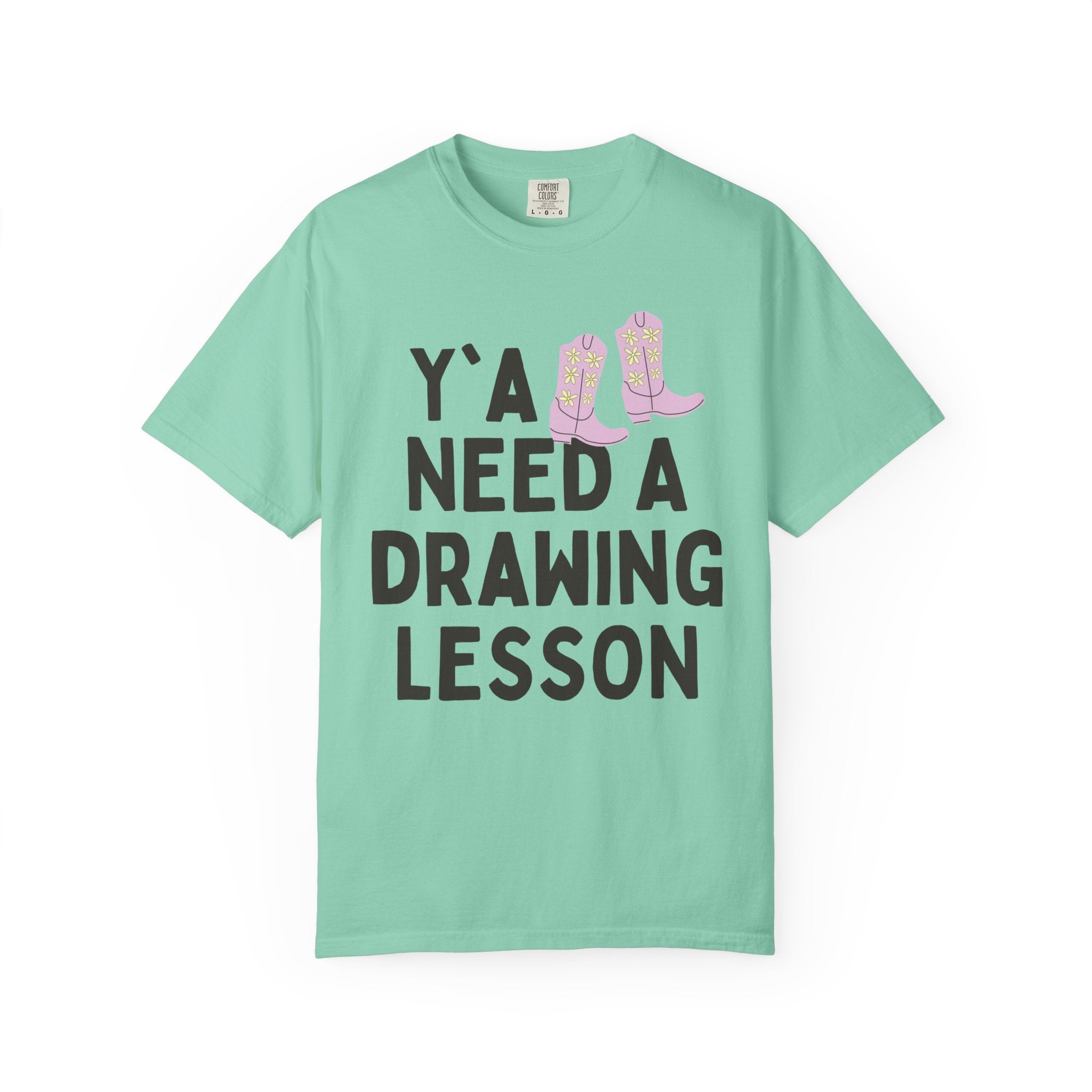 Funny Art Teacher Tee Shirt with Cute Western Aesthetic: Y'all Need a Drawing Lesson, Middle School Art Teacher, High School Drawing Teacher - Opal and June