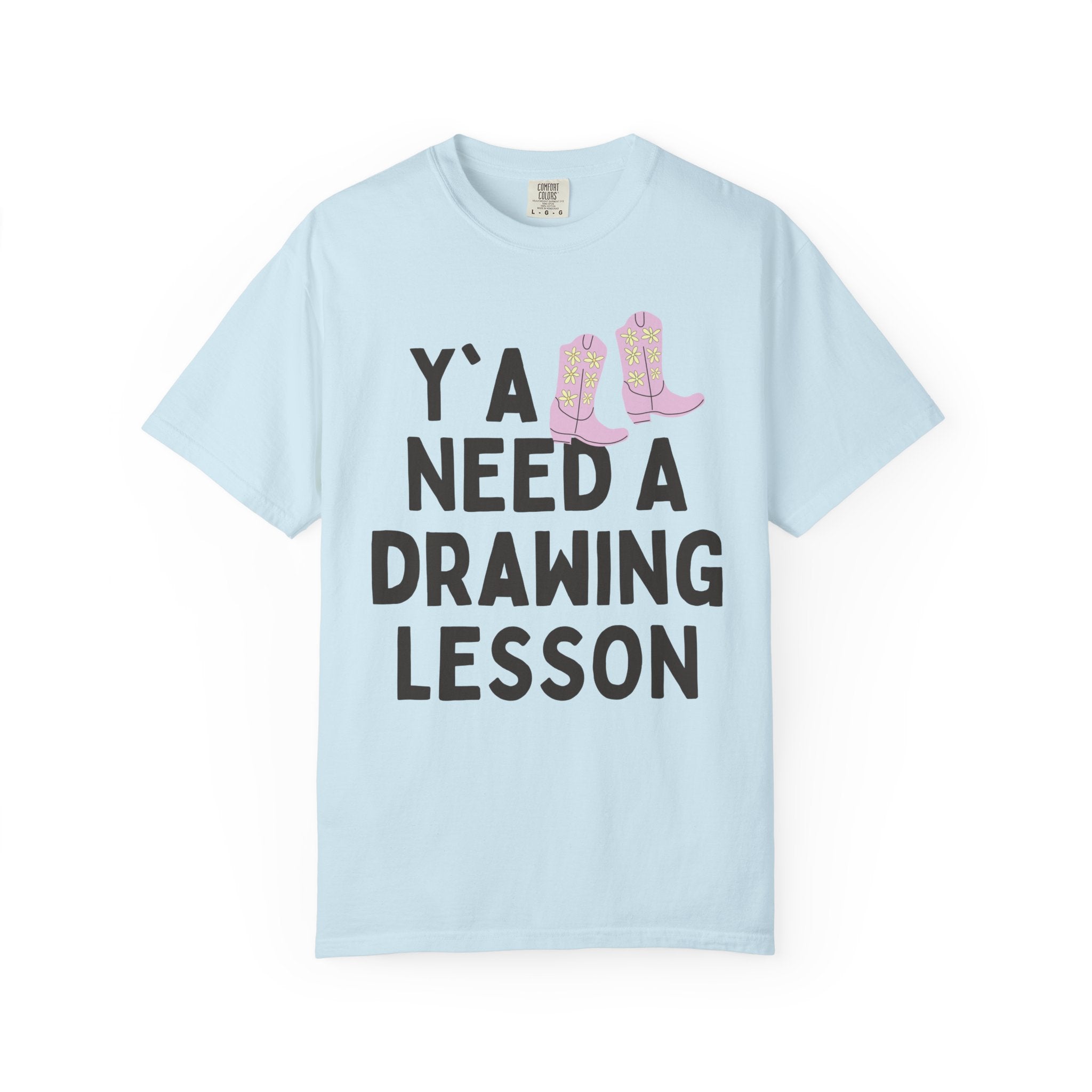 Funny Art Teacher Tee Shirt with Cute Western Aesthetic: Y'all Need a Drawing Lesson, Middle School Art Teacher, High School Drawing Teacher - Opal and June