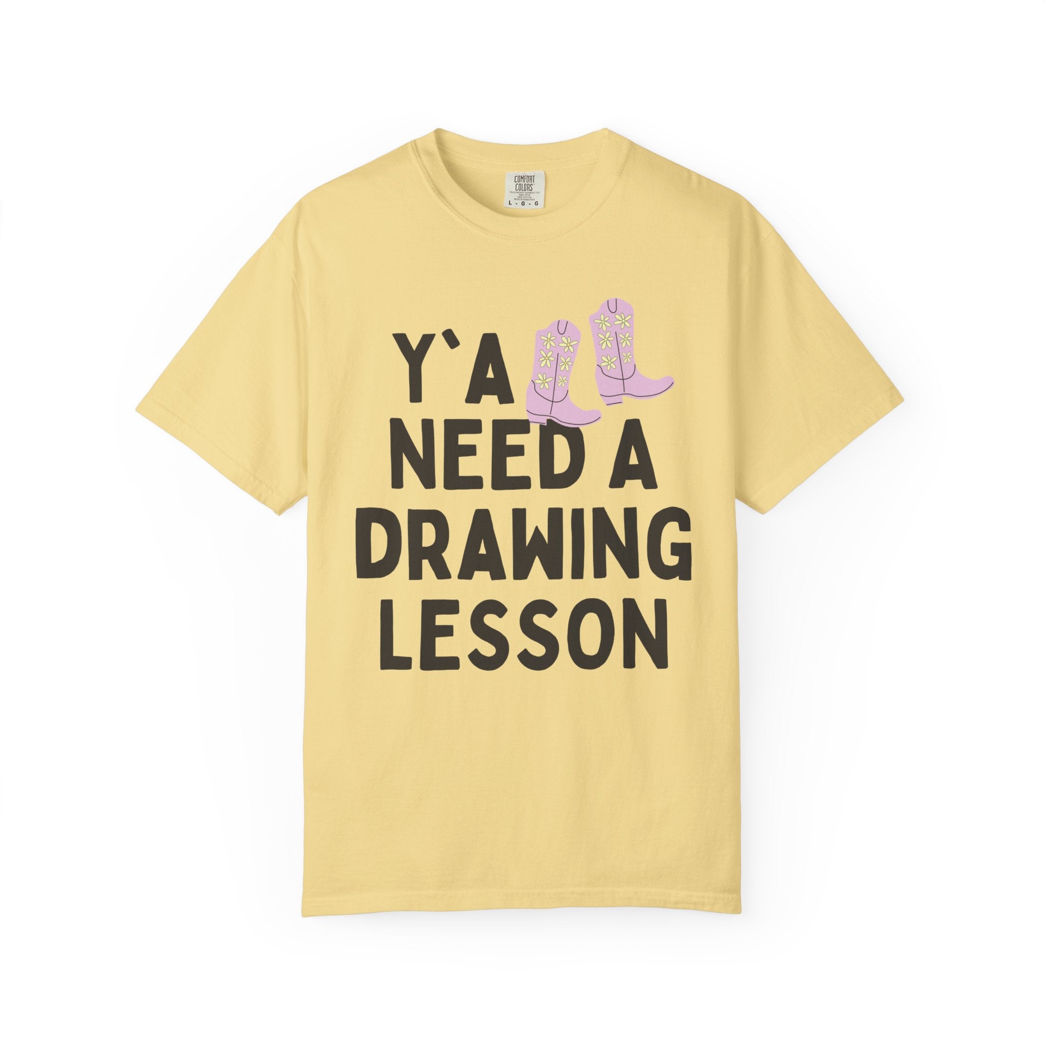 Funny Art Teacher Tee Shirt with Cute Western Aesthetic: Y'all Need a Drawing Lesson, Middle School Art Teacher, High School Drawing Teacher - Opal and June