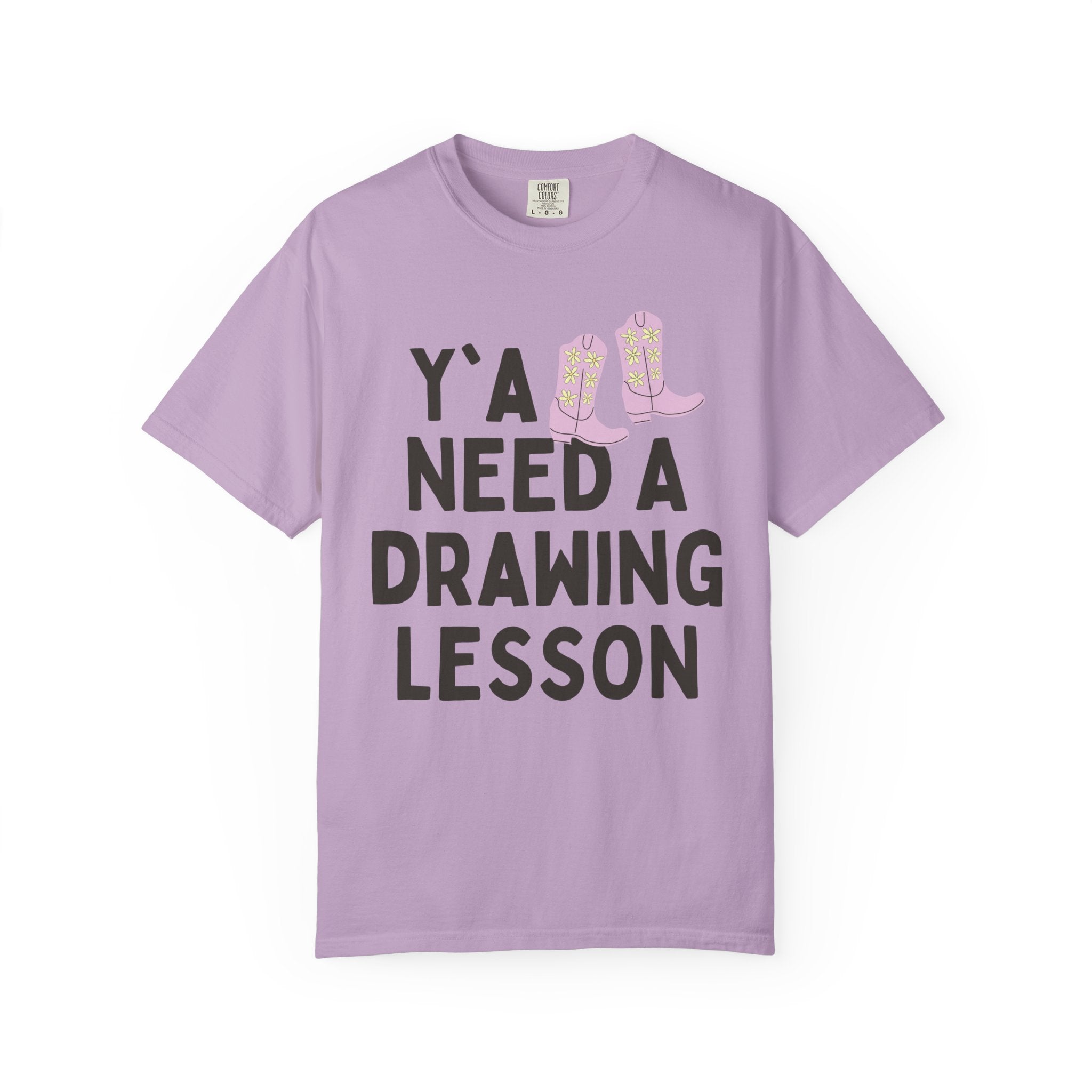 Funny Art Teacher Tee Shirt with Cute Western Aesthetic: Y'all Need a Drawing Lesson, Middle School Art Teacher, High School Drawing Teacher - Opal and June