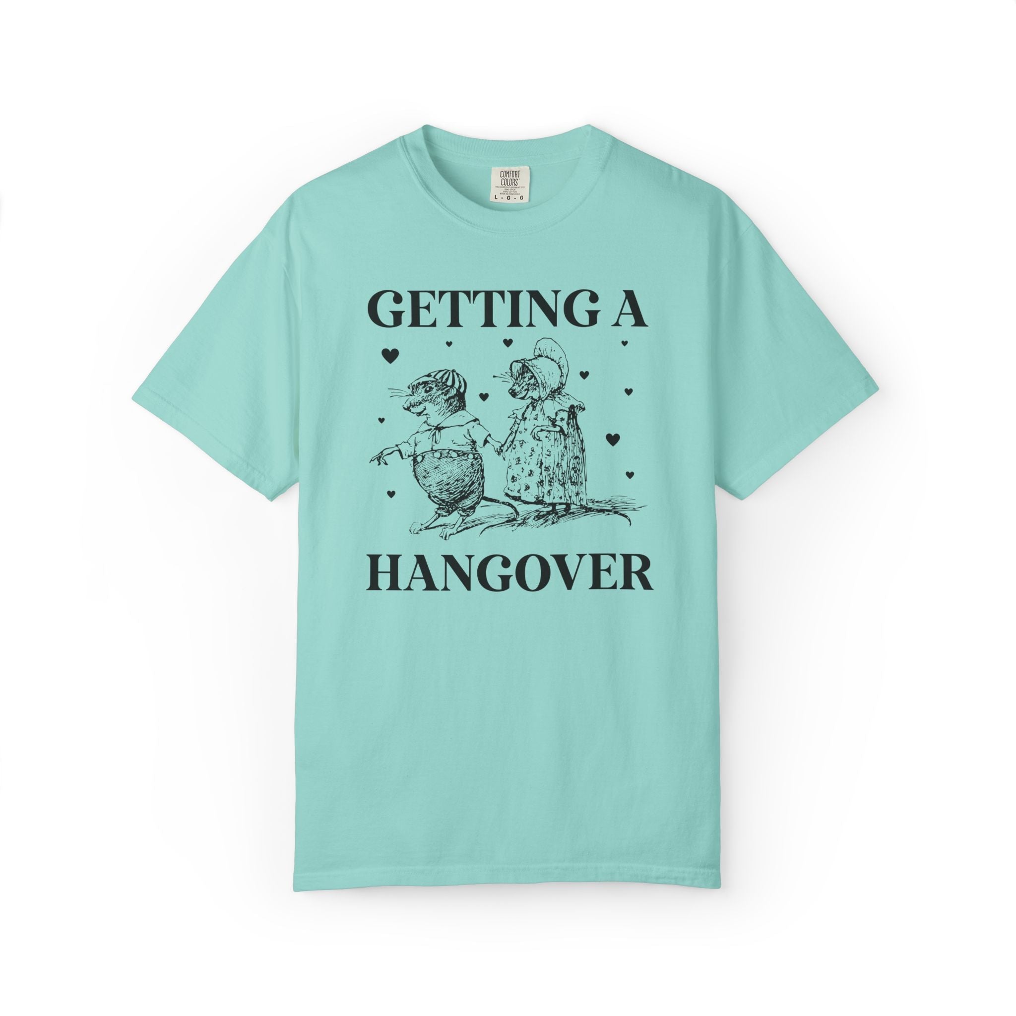 Funny Bachelorette Party or Silly Wedding Weekend Tee Shirt with Cute Kitschy Vibe: Getting Married, Getting a Hangover, Headed to the Party - Opal and June