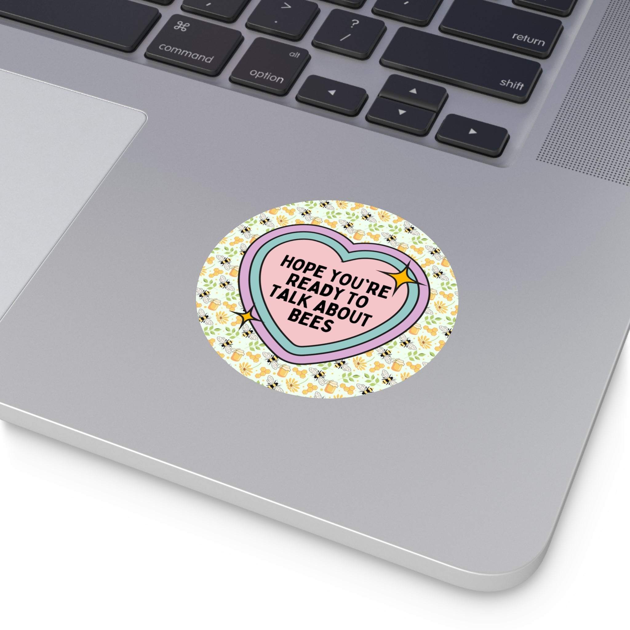 Funny Bee Lover Sticker with Heart: Cute Beekeeping Present for Beekeeper, Flower Gardener Who Loves Bees, Insect Lover Entomologist Gift - Opal and June