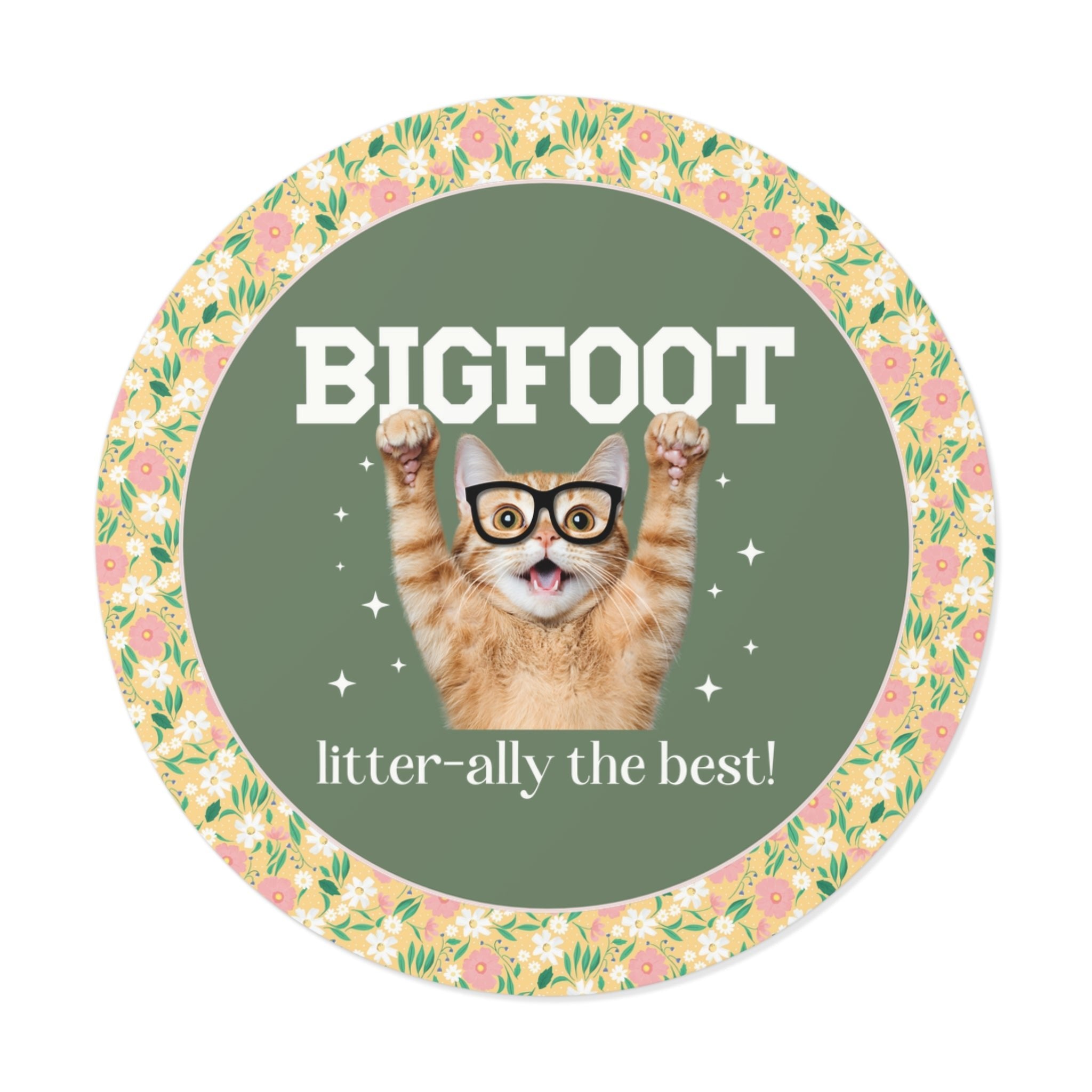 Funny Bigfoot Export Sticker for Cat Lover, Cat Mom or Cat Dad American Folklore Gift, Mythical Creature, Sasquatch Cryptid Star Sticker - Opal and June