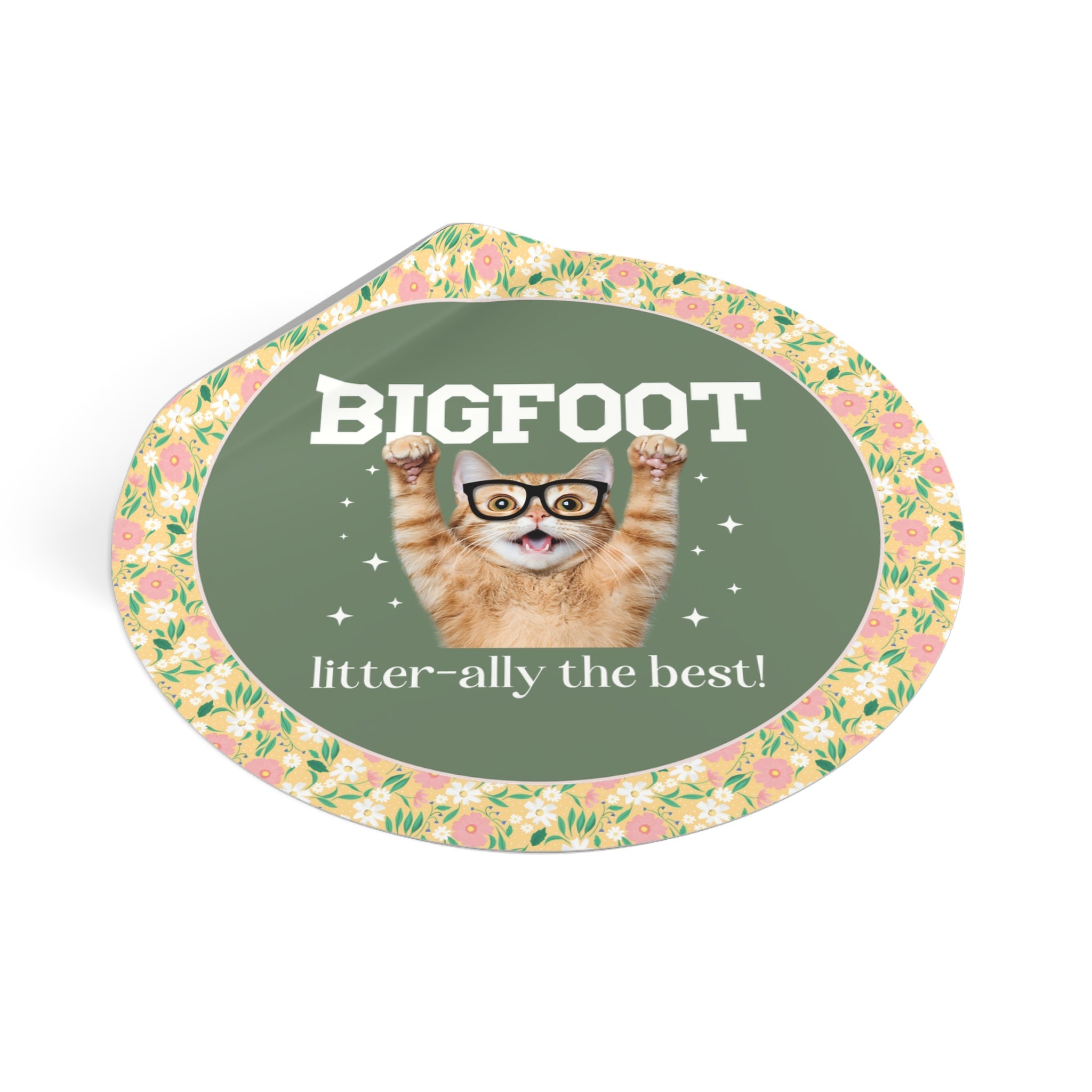 Funny Bigfoot Export Sticker for Cat Lover, Cat Mom or Cat Dad American Folklore Gift, Mythical Creature, Sasquatch Cryptid Star Sticker - Opal and June