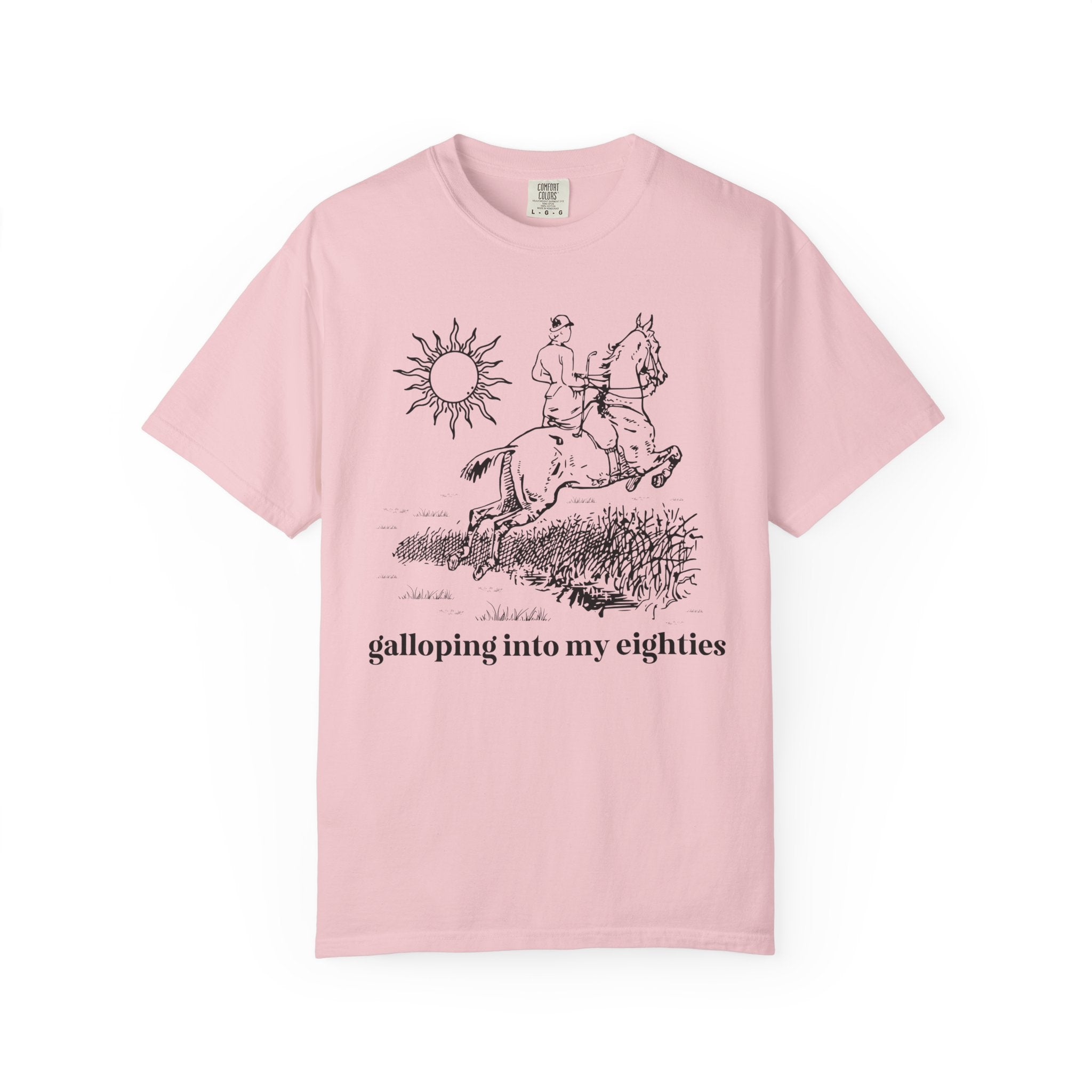 Funny Birthday Tee Shirt for Friend or Family Member Starting a New Decade: Galloping Into My Twenties to Nineties, Silly Horse Lover Tee - Opal and June