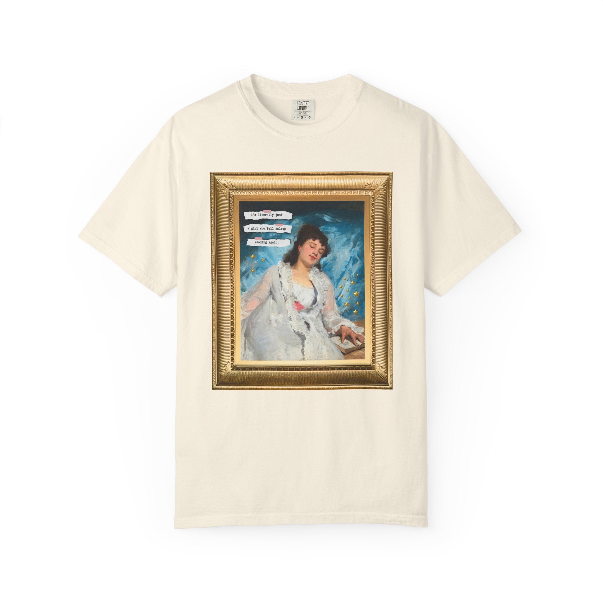 Funny Book Lover Art History Tee Shirt: Literally Just a Girl Who Fell Asleep Reading Again, Funny Saying Bookish Tee Shirt, Romance Reader - Opal and June