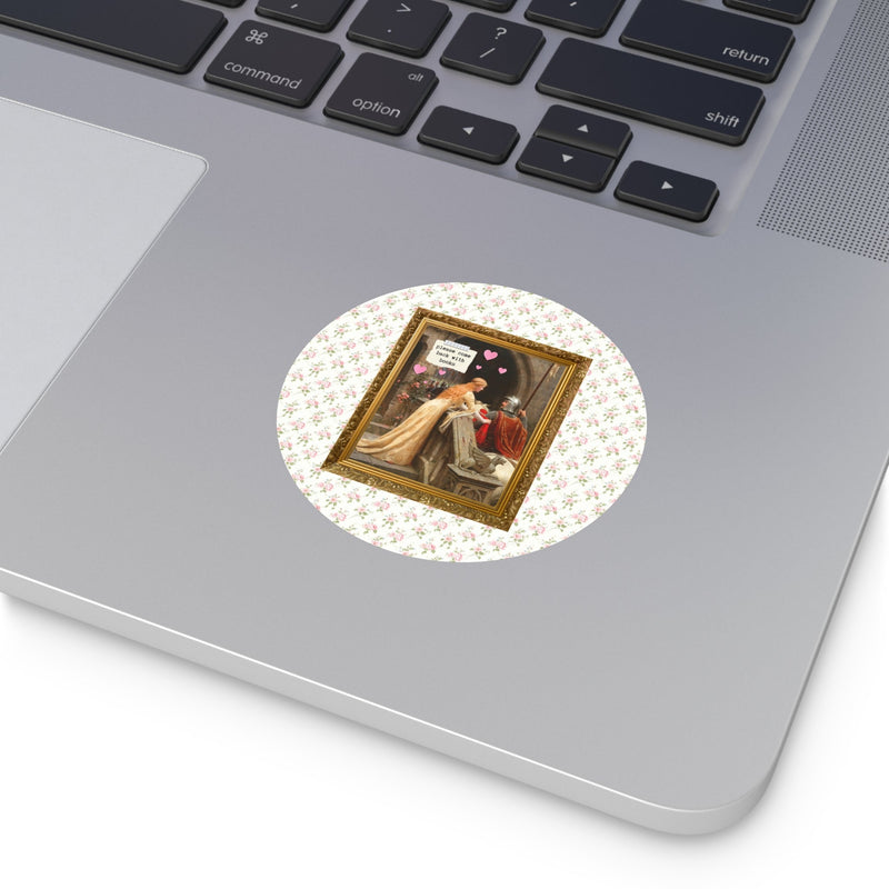 Funny Book Lover Sticker: Please Come Back with Books, Romance Reader Bookworm Sticker, God Speed by Edmund Leighton, Floral Cottagecore - Opal and June