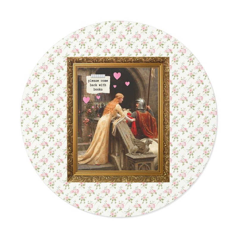 Funny Book Lover Sticker: Please Come Back with Books, Romance Reader Bookworm Sticker, God Speed by Edmund Leighton, Floral Cottagecore - Opal and June