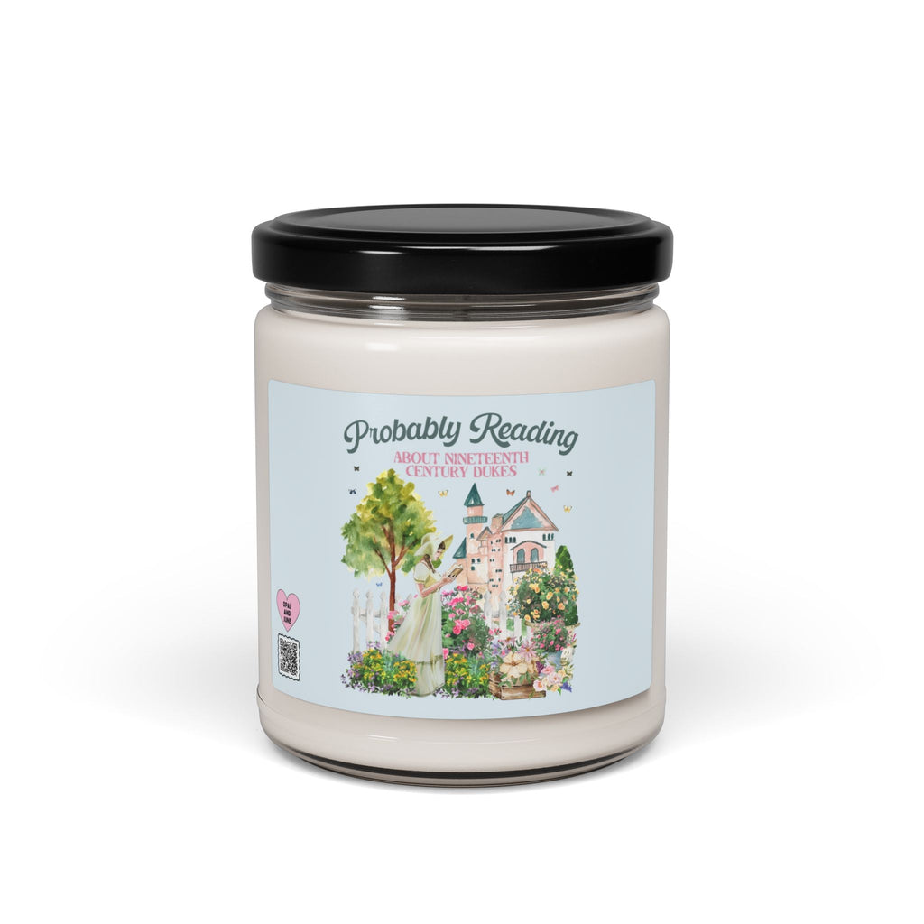 Funny Bookish Candle for Romance Reader: Probably Reading About Dukes | Nineteenth Century Regency Romance Candle with Whimsigoth Aesthetic - Opal and June