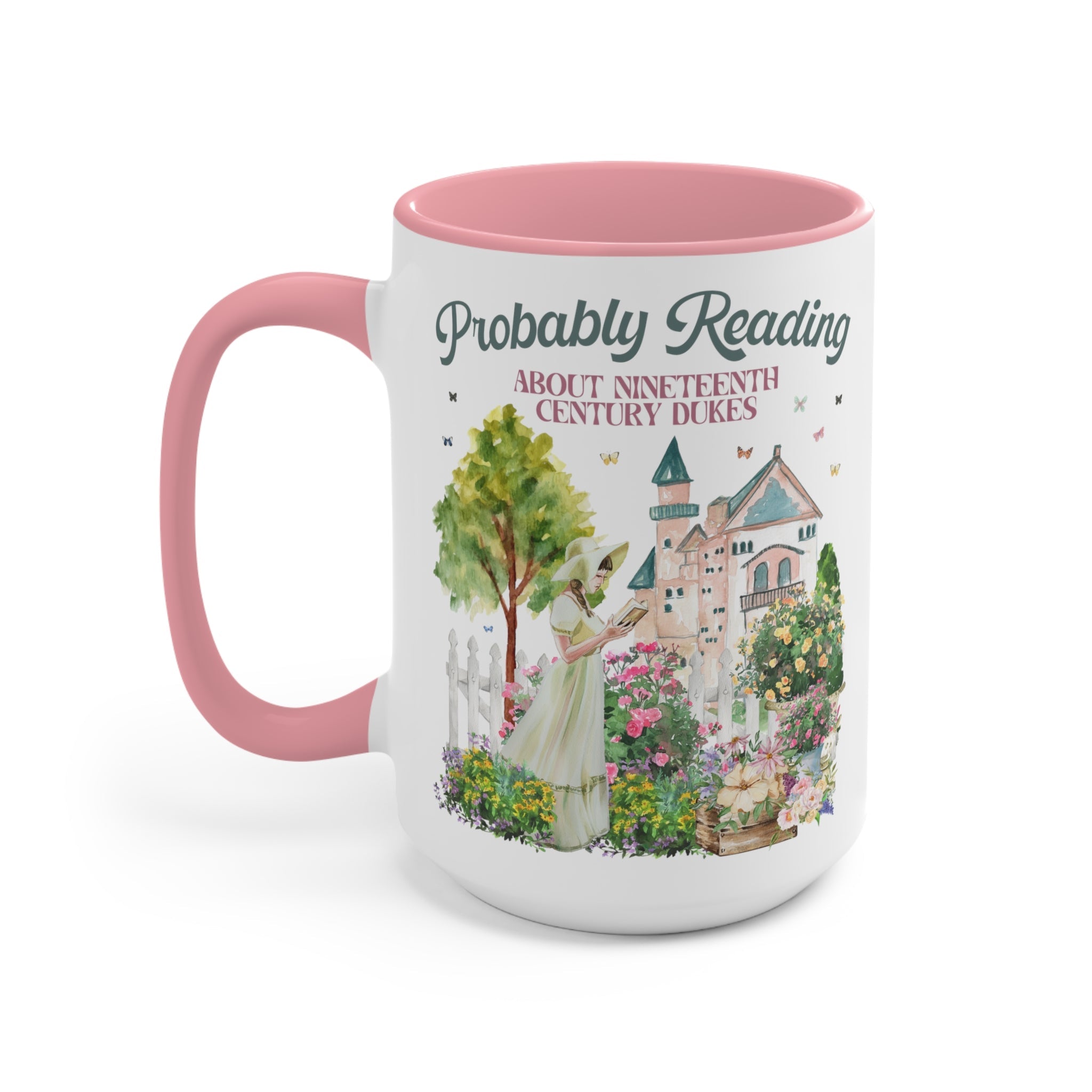 Funny Bookish Coffee Mug for Romance Reader: Probably Reading About Dukes - Opal and June