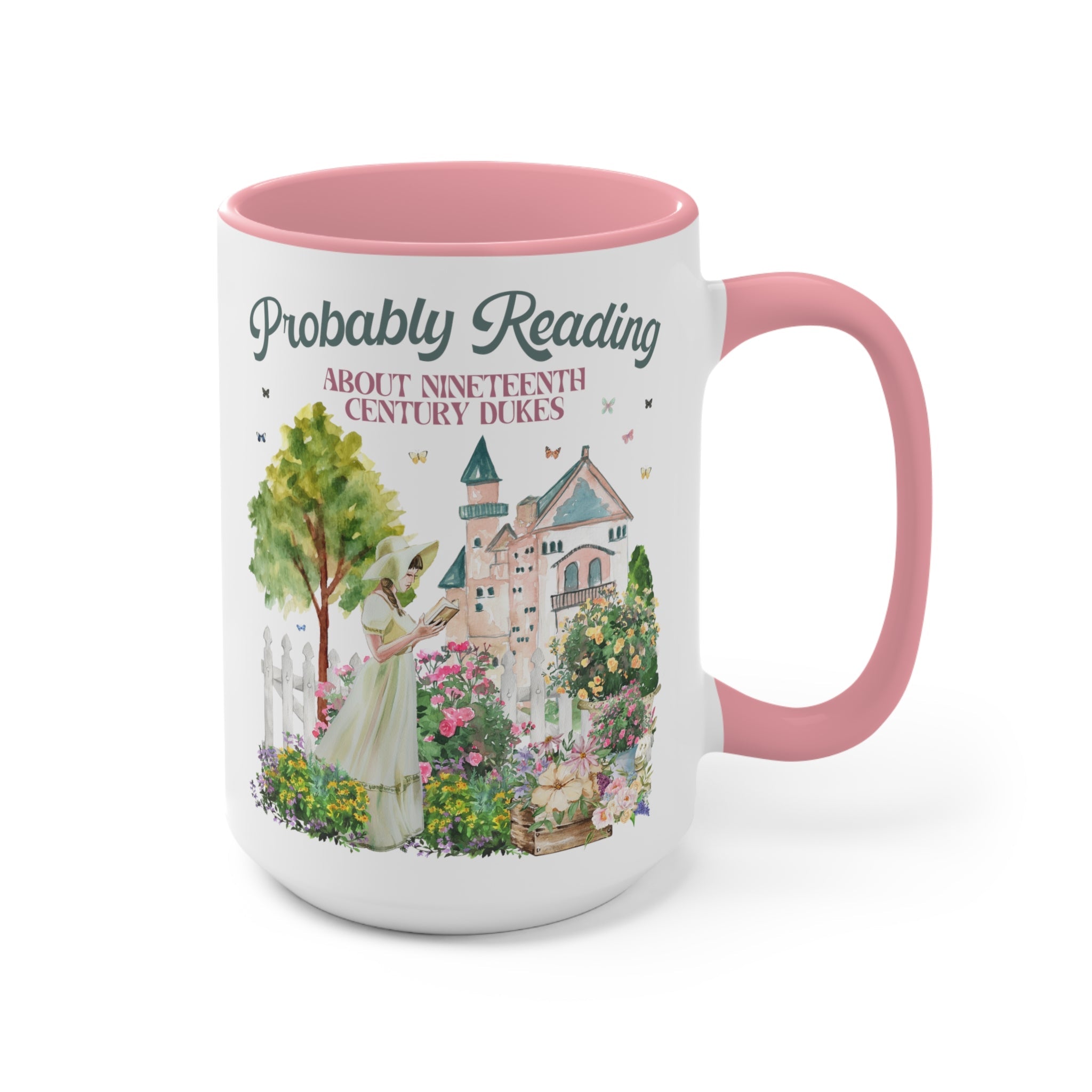 Funny Bookish Coffee Mug for Romance Reader: Probably Reading About Dukes - Opal and June