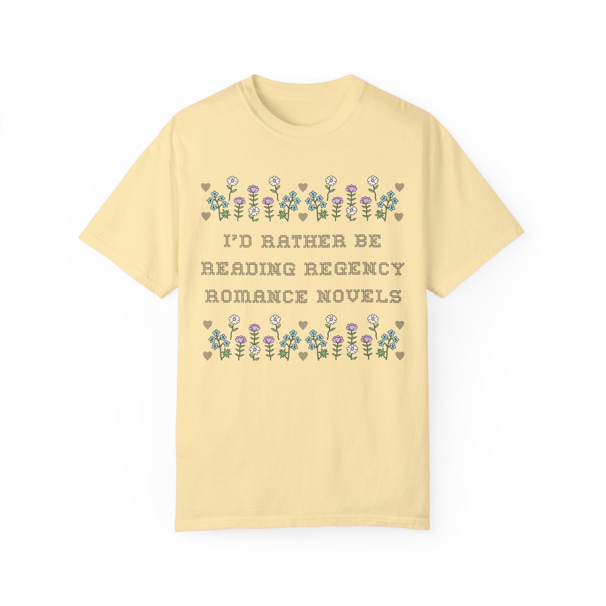 Funny Bookish Tee for Romance Reader: Rather Be Reading Romance Novels | Shirt for 1800s Regency Romance Lover, Floral Cottagecore Tee - Opal and June