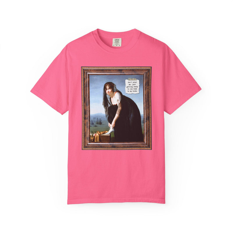 Funny Bookish Tee Shirt for Bookworm Who Loves Art History: About to Run Home To My Books, Romance Reader, Romantasy Reader, Reading Teache - Opal and June