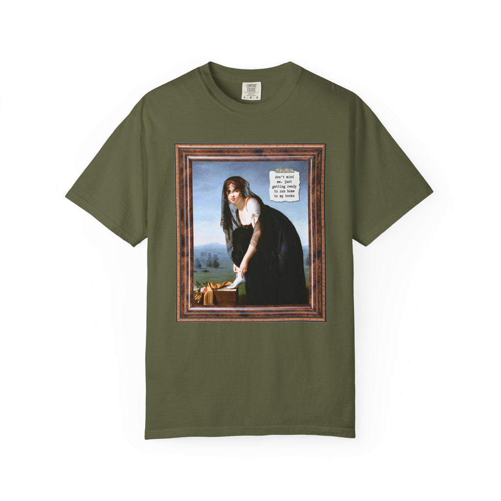 Funny Bookish Tee Shirt for Bookworm Who Loves Art History: About to Run Home To My Books, Romance Reader, Romantasy Reader, Reading Teache - Opal and June