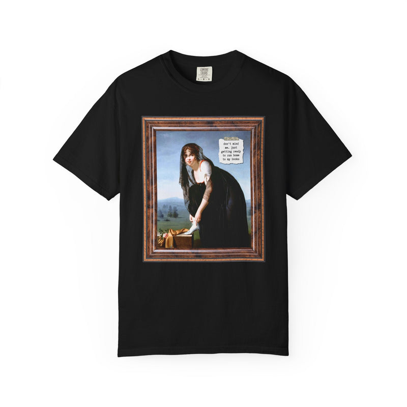 Funny Bookish Tee Shirt for Bookworm Who Loves Art History: About to Run Home To My Books, Romance Reader, Romantasy Reader, Reading Teache - Opal and June