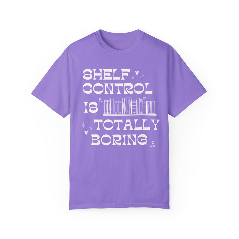 Funny Bookish Tee Shirt for Reader or Literature Major: Shelf Control is Totally Boring, Retro Book Lover Shirt for Bookworm, Romance Reader - Opal and June