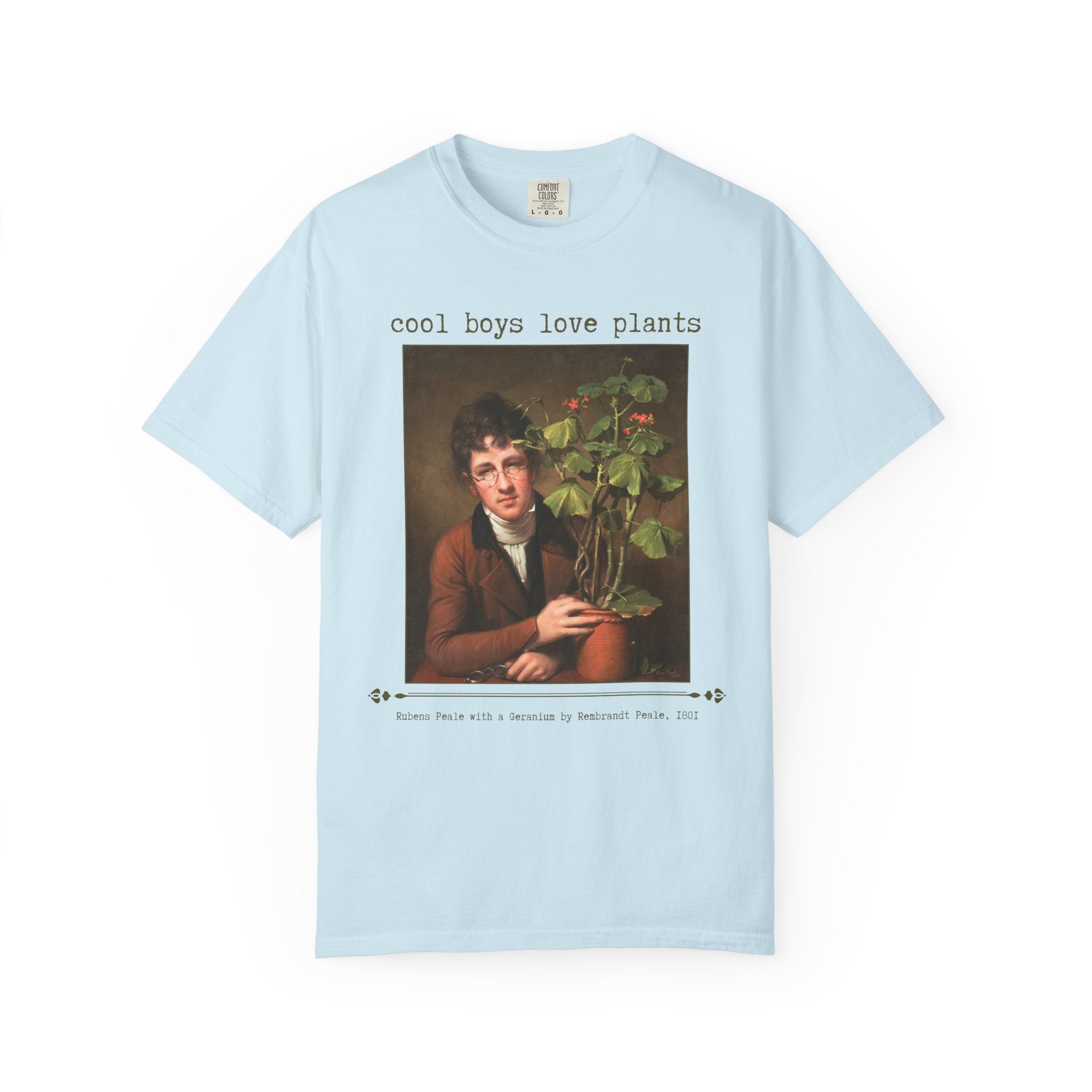 Funny Botanist Gift for Scientist Who Loves Plants: Cool Boys Love Plants, Silly Art History Shirt for Husband, Painting by Rembrandt Peale - Opal and June