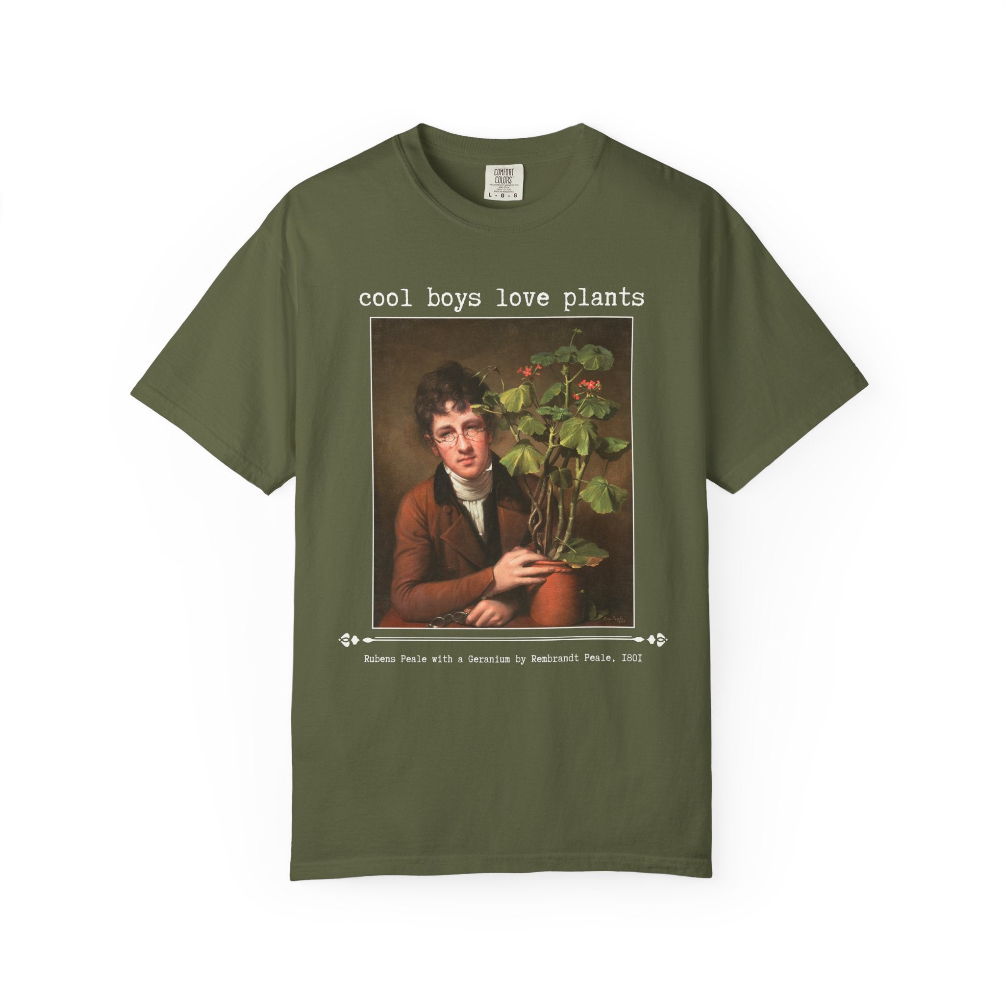 Funny Botanist Gift for Scientist Who Loves Plants: Cool Boys Love Plants, Silly Art History Shirt for Husband, Painting by Rembrandt Peale - Opal and June