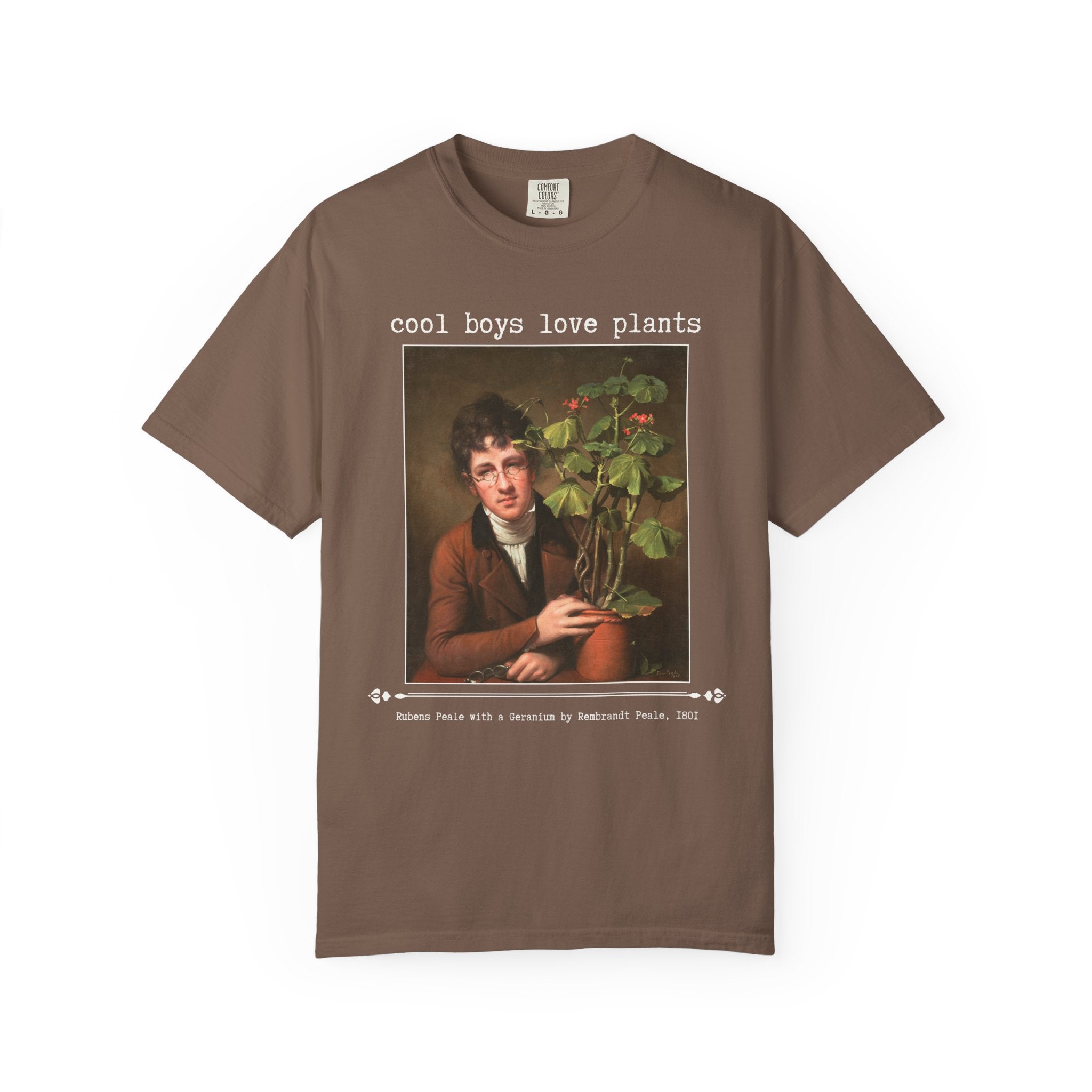 Funny Botanist Gift for Scientist Who Loves Plants: Cool Boys Love Plants, Silly Art History Shirt for Husband, Painting by Rembrandt Peale - Opal and June