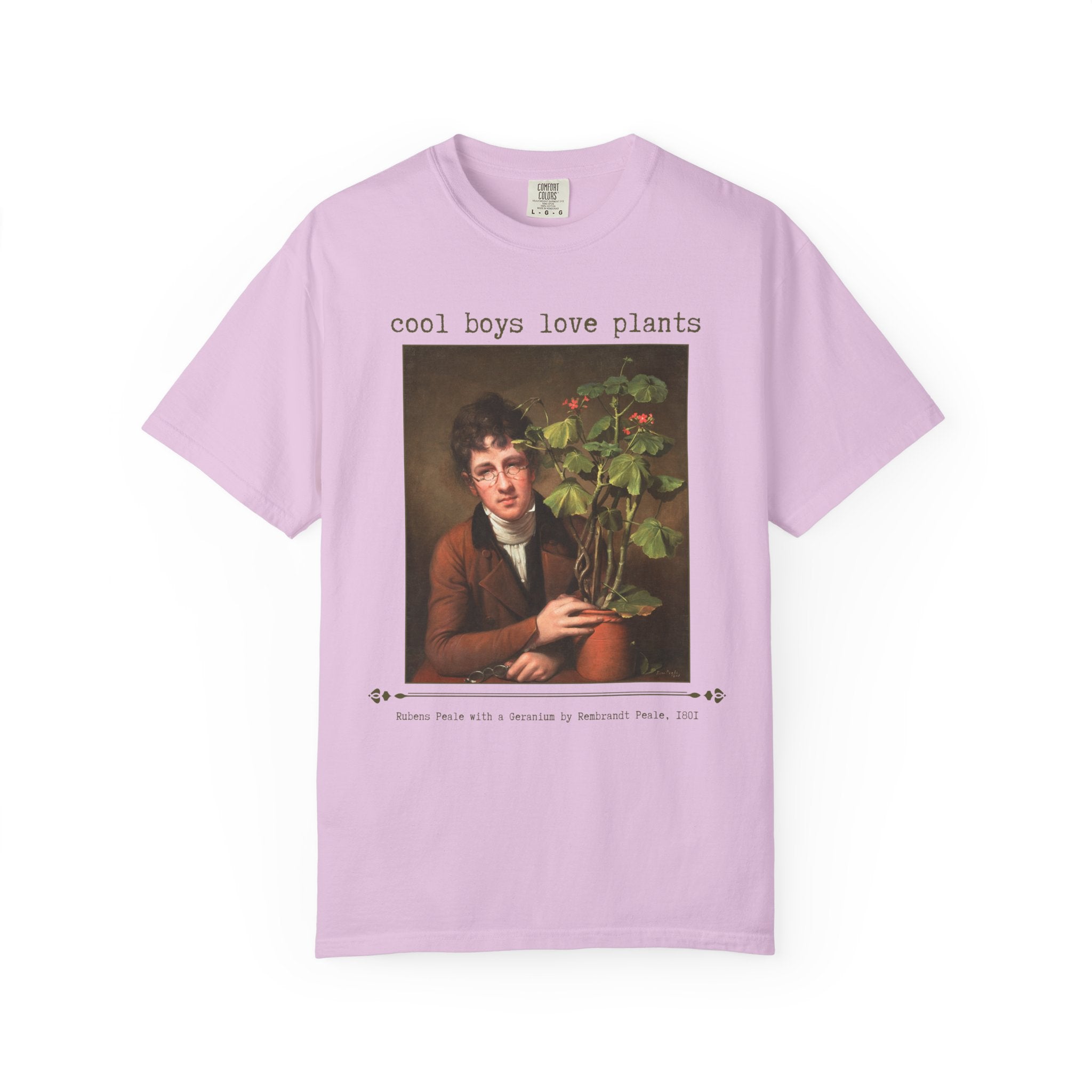 Funny Botanist Gift for Scientist Who Loves Plants: Cool Boys Love Plants, Silly Art History Shirt for Husband, Painting by Rembrandt Peale - Opal and June