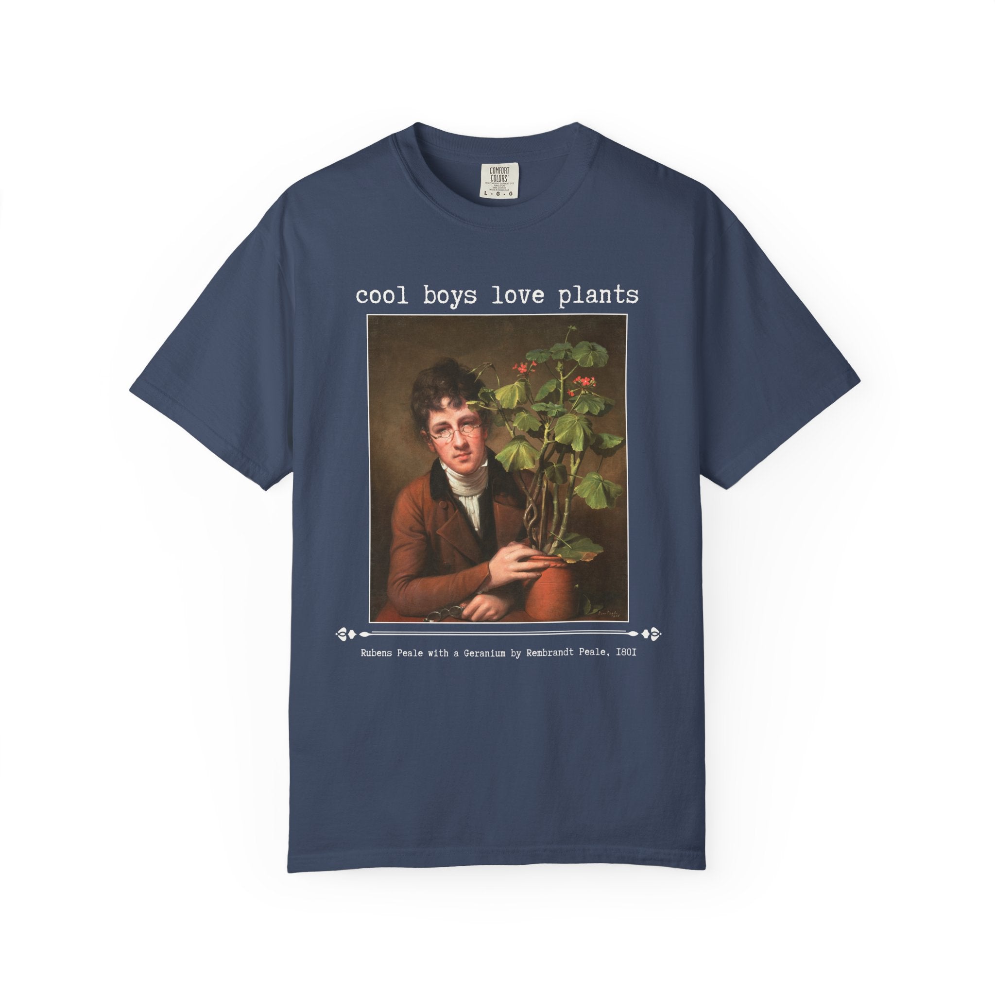 Funny Botanist Gift for Scientist Who Loves Plants: Cool Boys Love Plants, Silly Art History Shirt for Husband, Painting by Rembrandt Peale - Opal and June