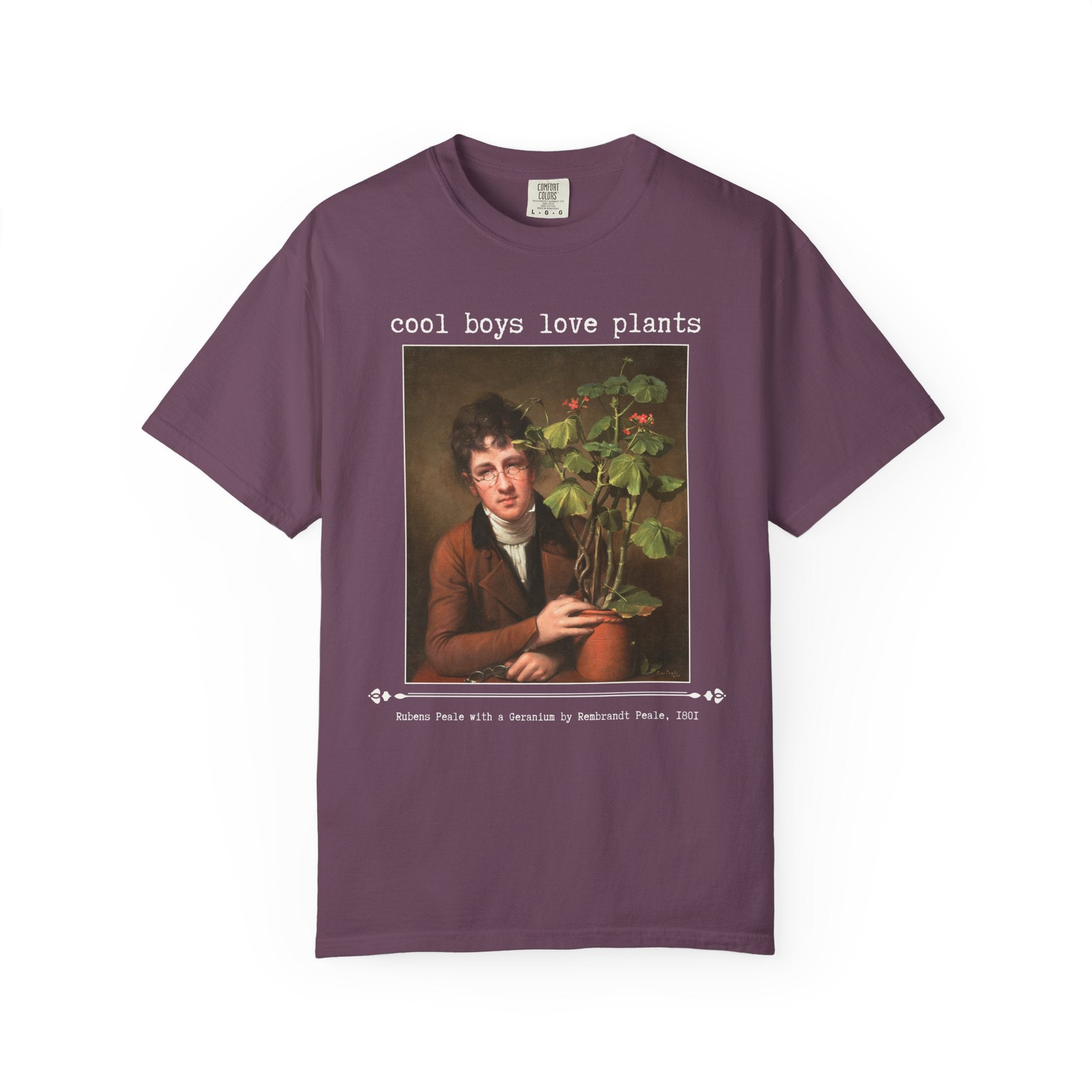 Funny Botanist Gift for Scientist Who Loves Plants: Cool Boys Love Plants, Silly Art History Shirt for Husband, Painting by Rembrandt Peale - Opal and June