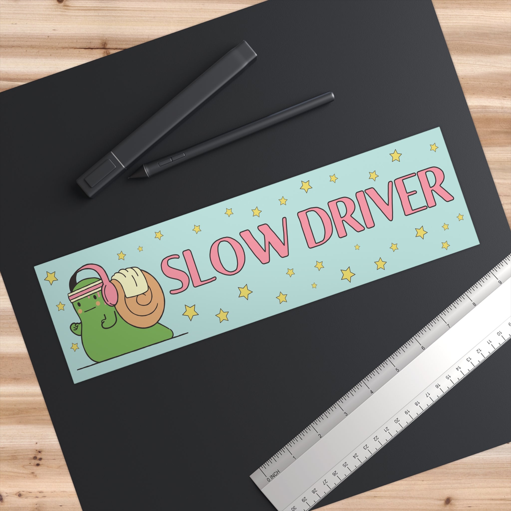 Funny Bumper Sticker Gift for Anxious Driver: Slow Driver - Opal and June