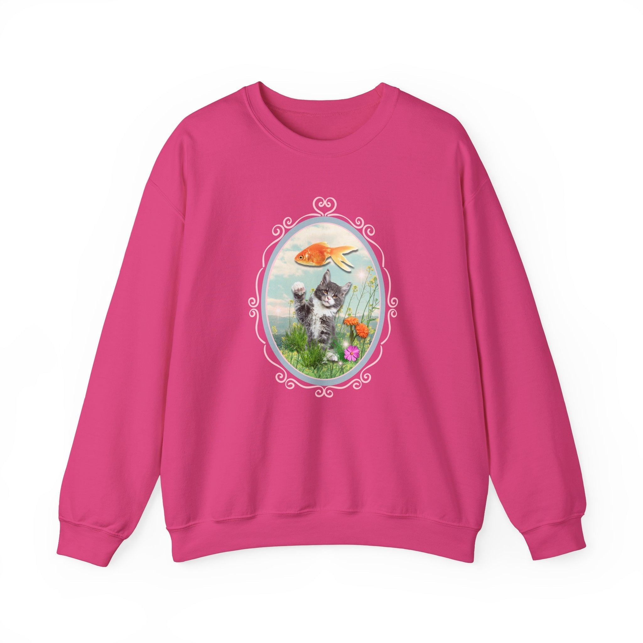 Funny Cat + Goldfish Sweatshirt - Opal and June