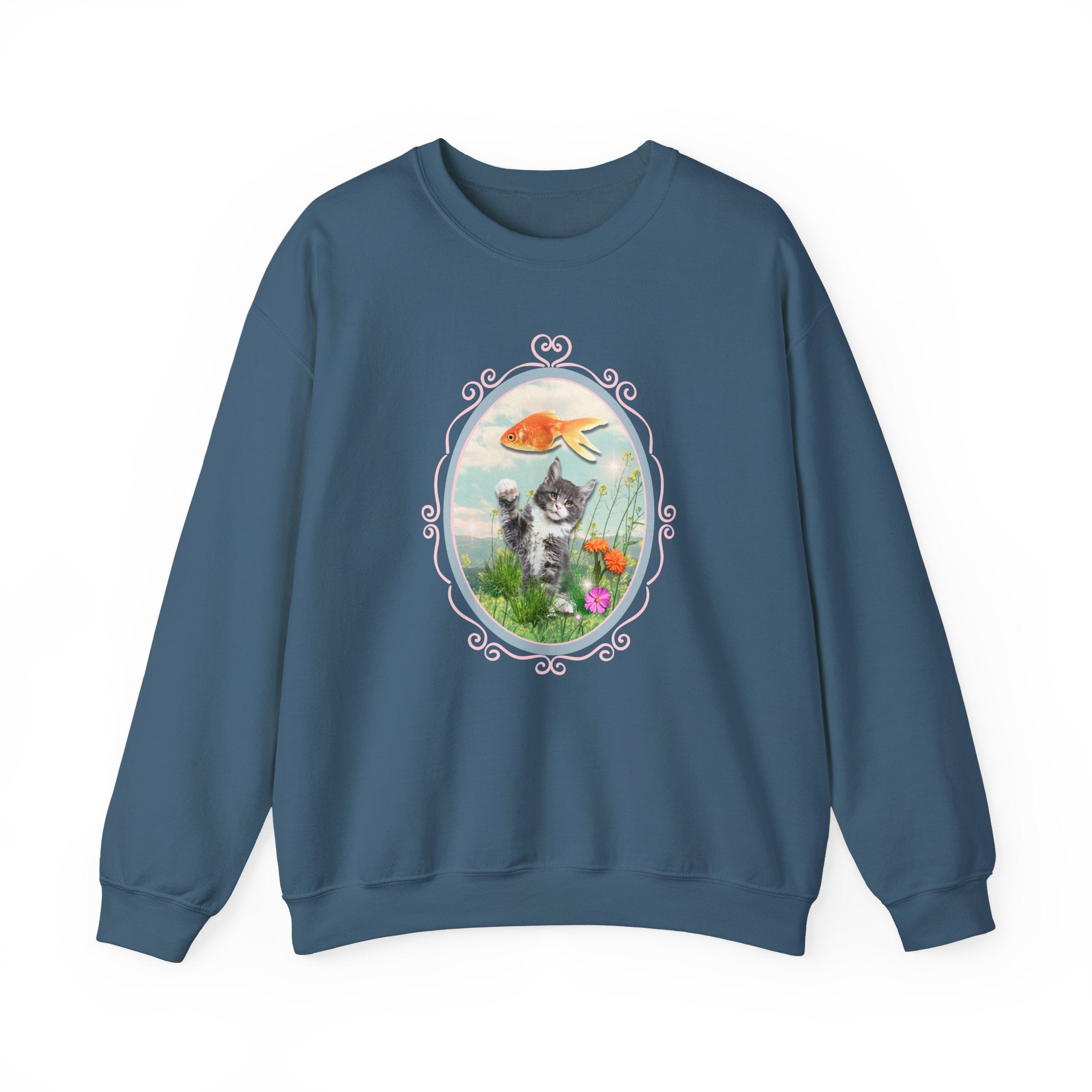Funny Cat + Goldfish Sweatshirt - Opal and June