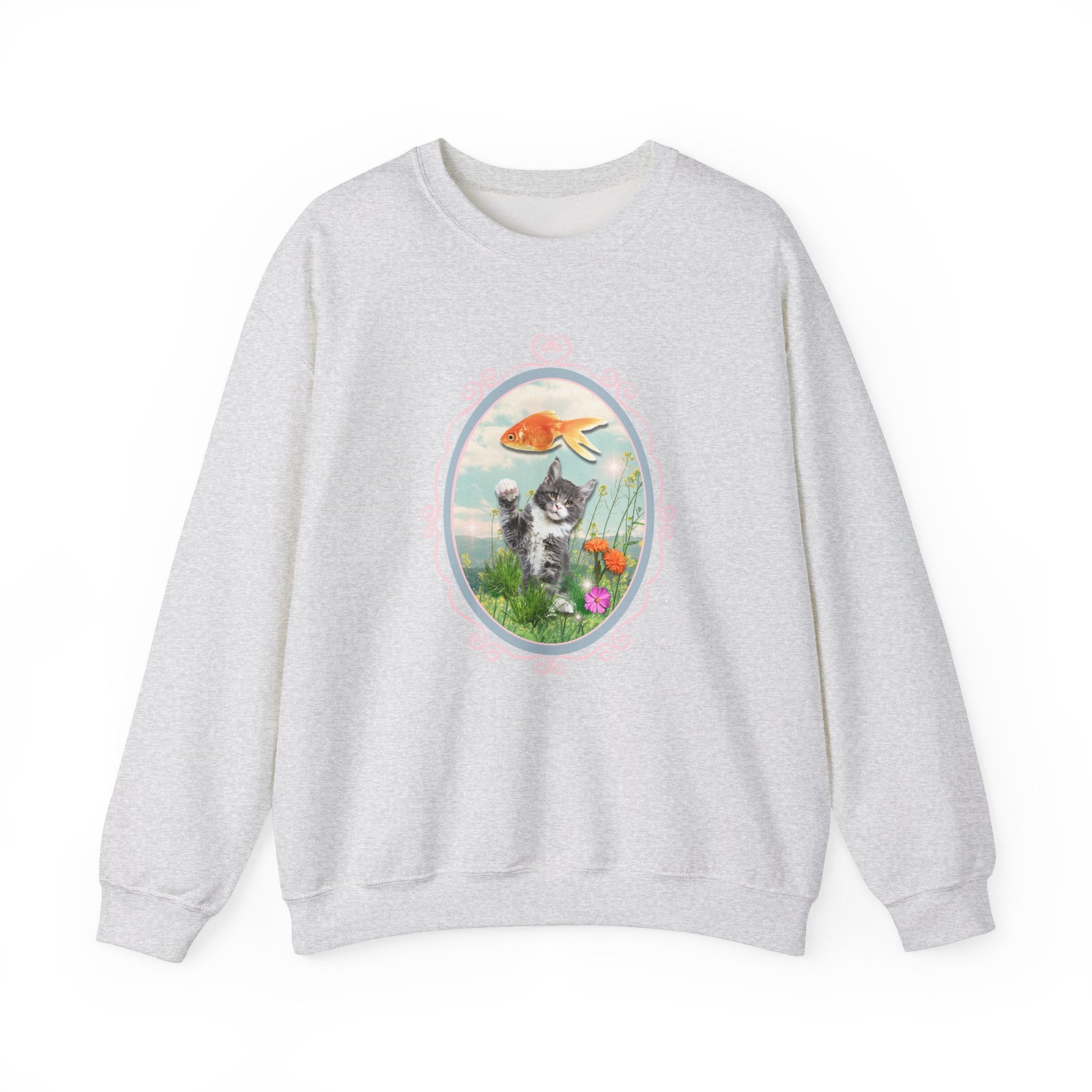 Funny Cat + Goldfish Sweatshirt - Opal and June