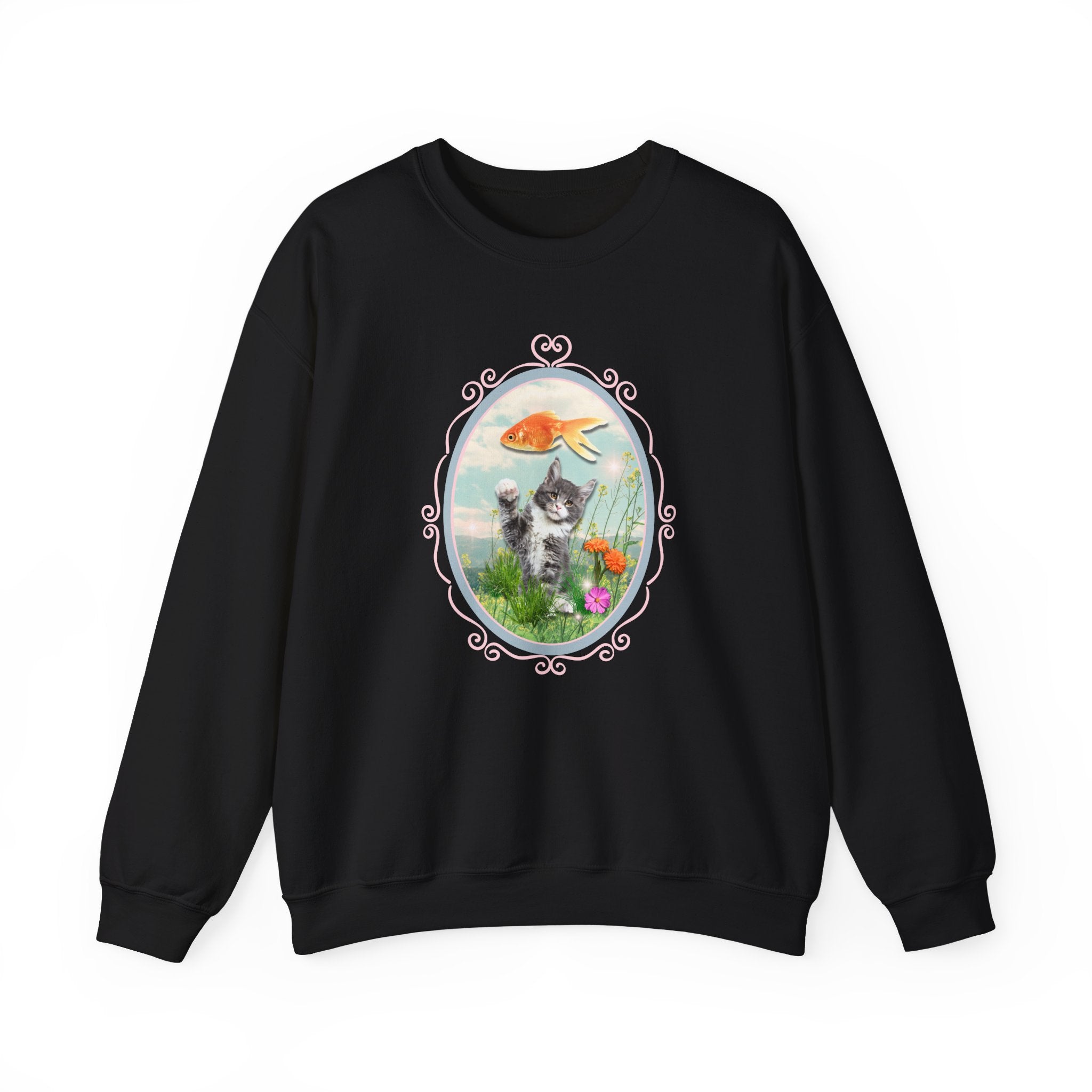 Funny Cat + Goldfish Sweatshirt - Opal and June