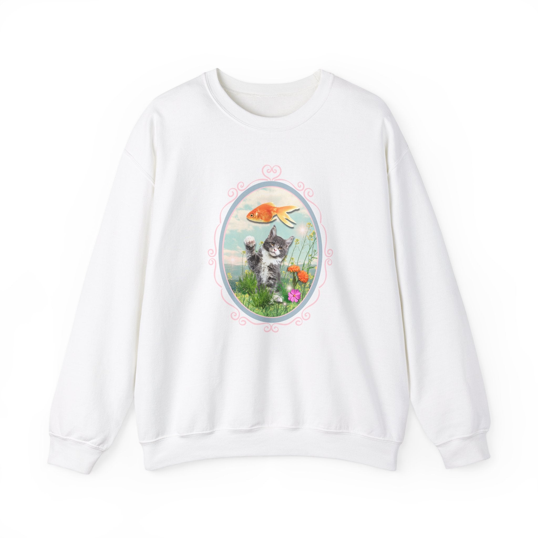 Funny Cat + Goldfish Sweatshirt - Opal and June