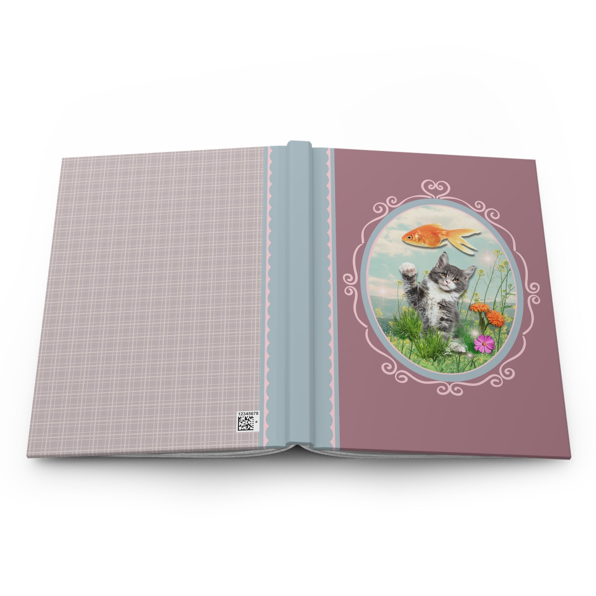 Funny Cat Notebook with Fish - Opal and June