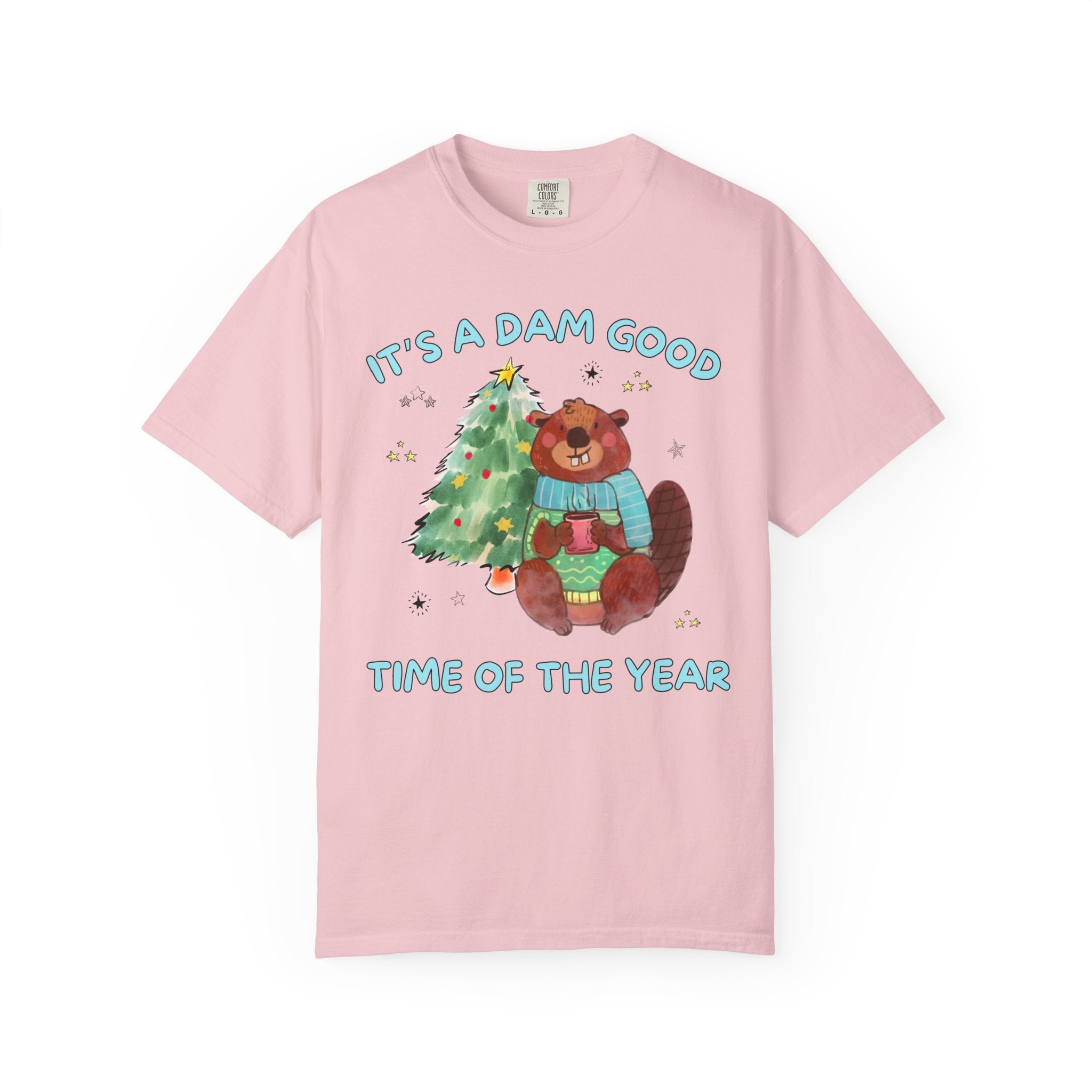 Funny Christmas Shirt for Holiday Party, Silly Beaver T-Shirt with Stars for Animal Lover, Boho 90s Aesthetic Tee, Matching Holiday Shirt - Opal and June