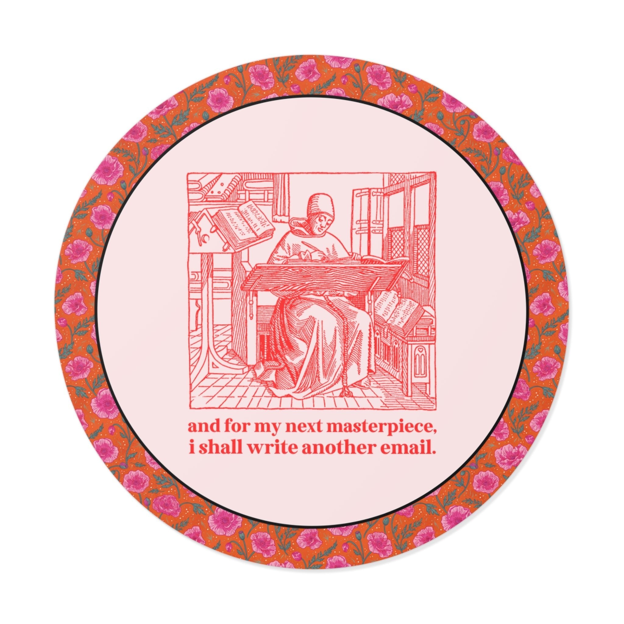 Funny Co-Worker Matching Sticker with Vintage Aesthetic: For My Next Masterpiece, I Shall Write Another Email, Silly Office Staff Sticker - Opal and June