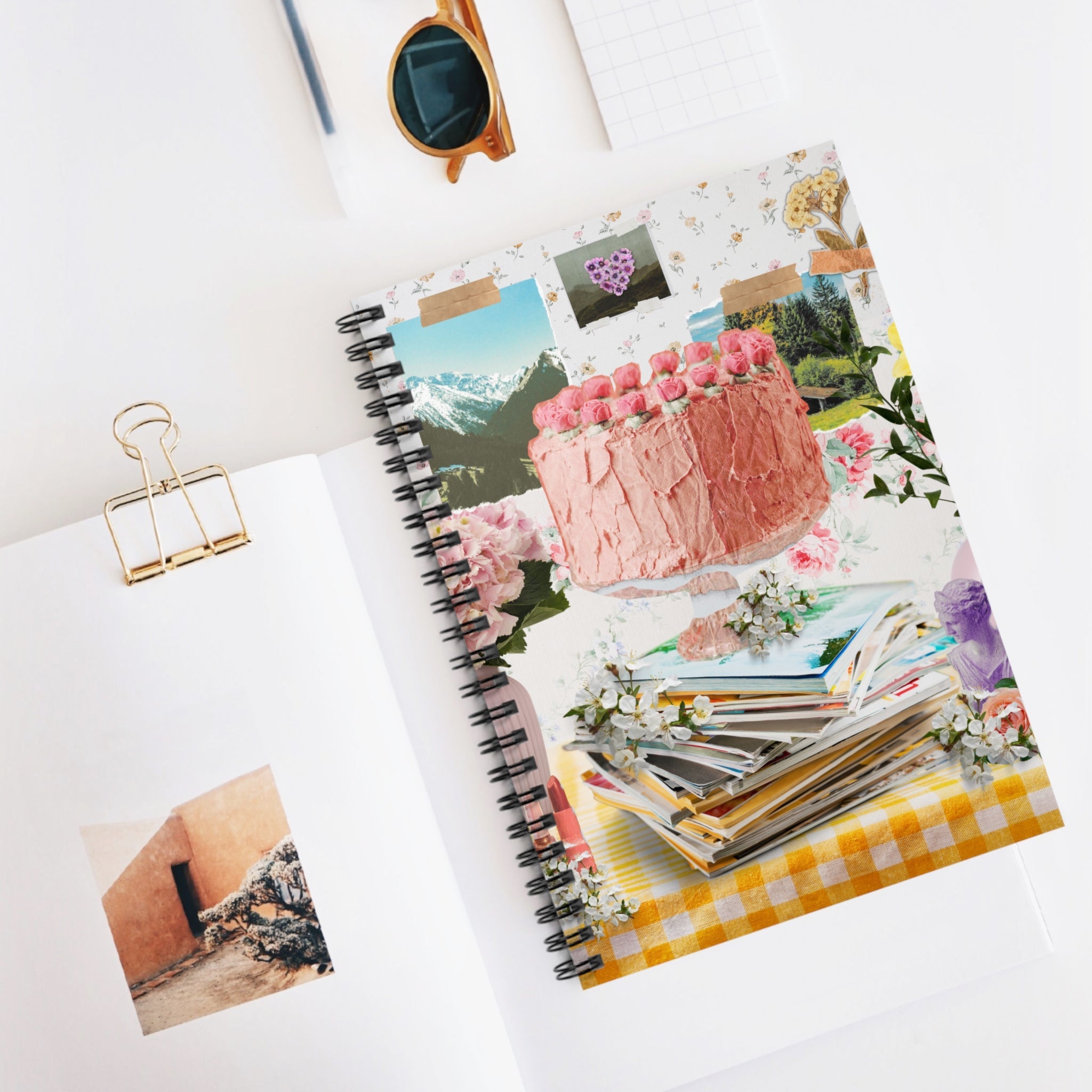 Funny Collage Cake Notebook for Creative: Cute Spiral Notebook - Opal and June
